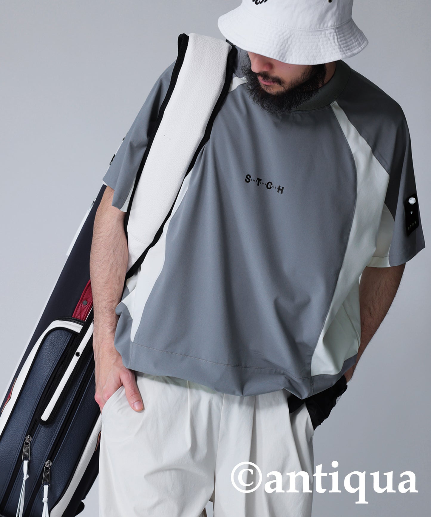 ANTIQUA GOLF×STCH Drawstring Game Shirt Men's