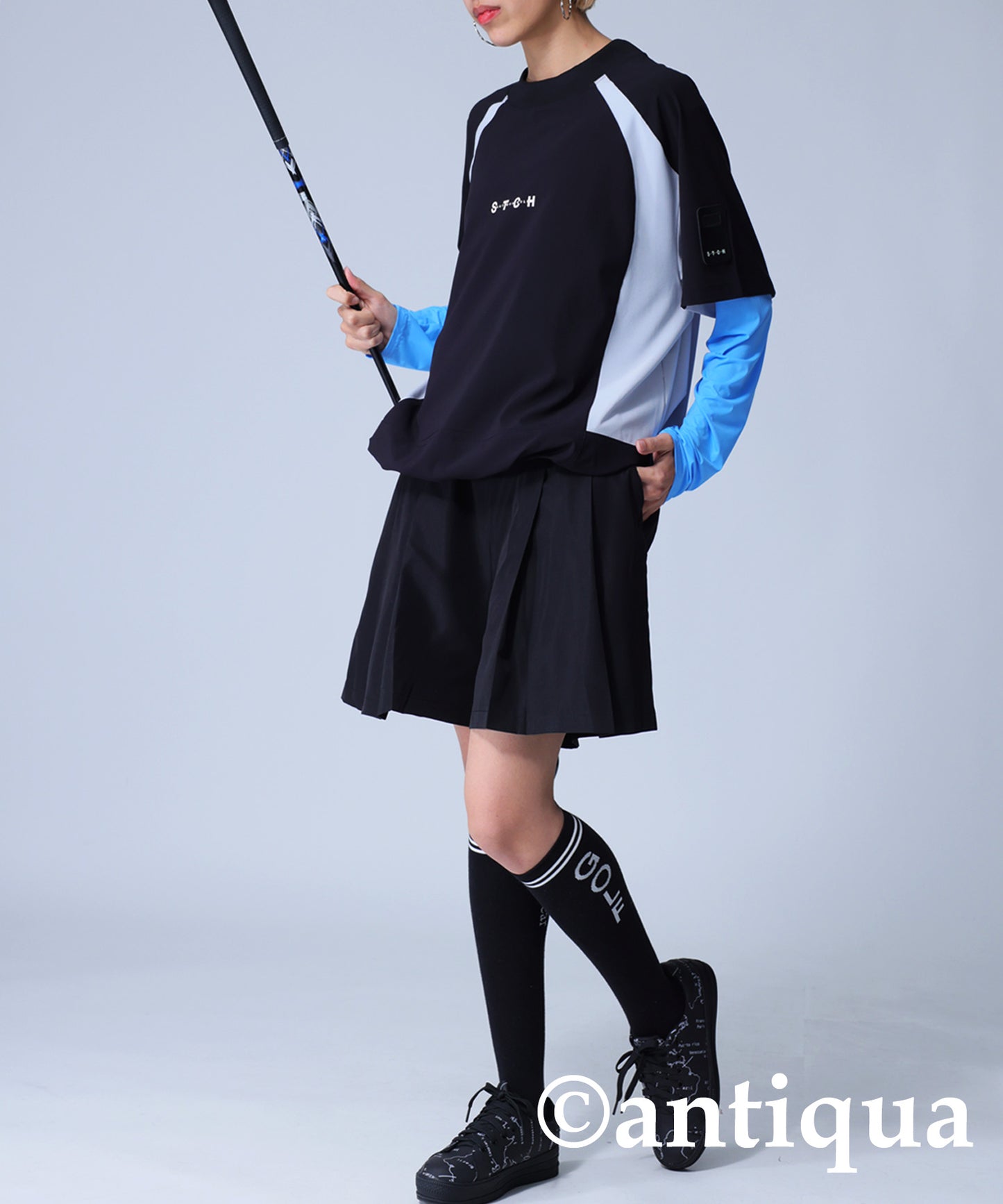 ANTIQUA GOLF×STCH Drawstring Game Shirt Ladies