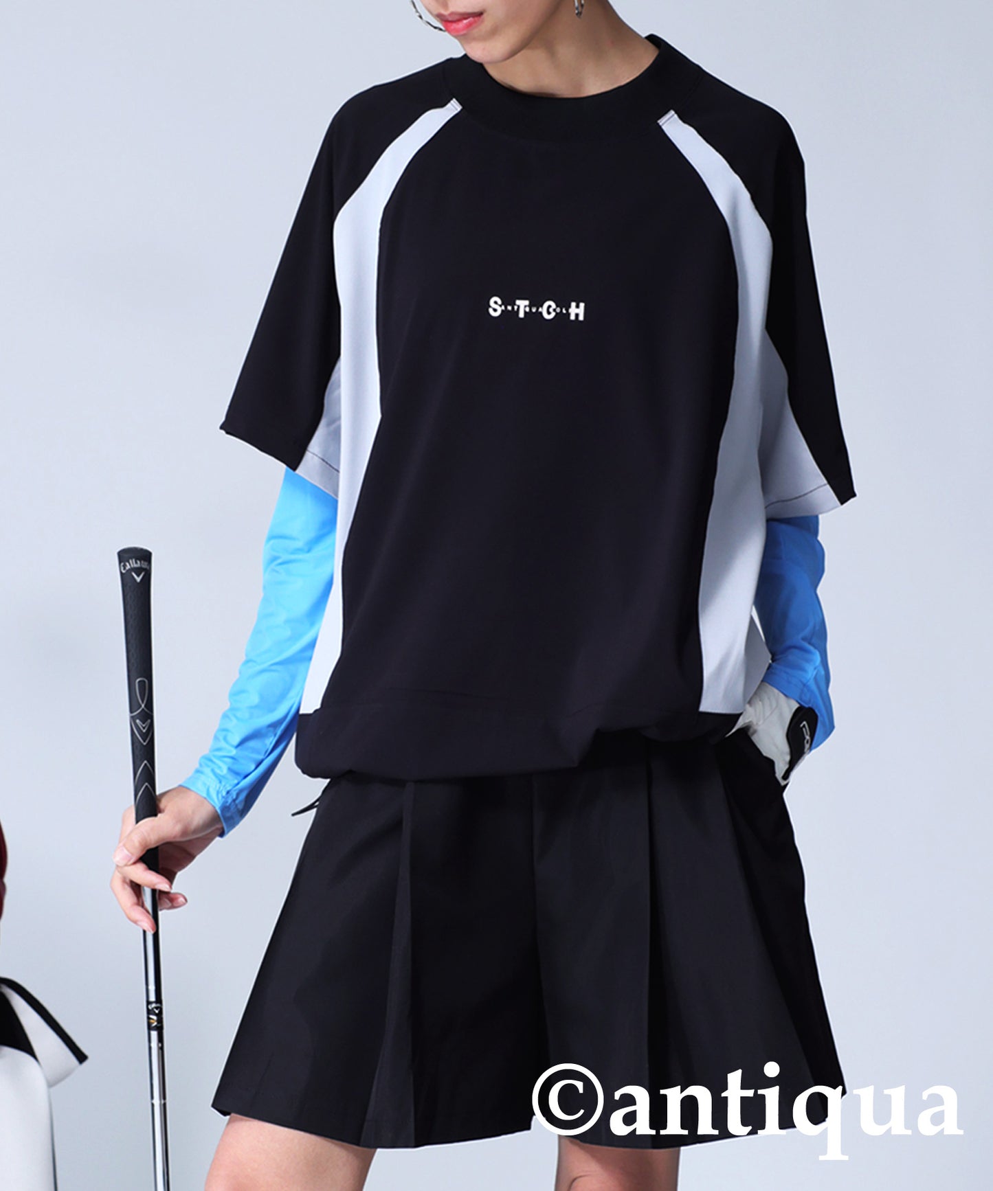 ANTIQUA GOLF×STCH Drawstring Game Shirt Ladies