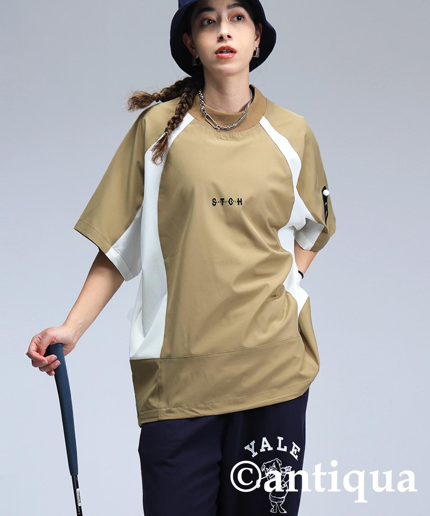 ANTIQUA GOLF×STCH Game Shirt With Drawstring Ladies