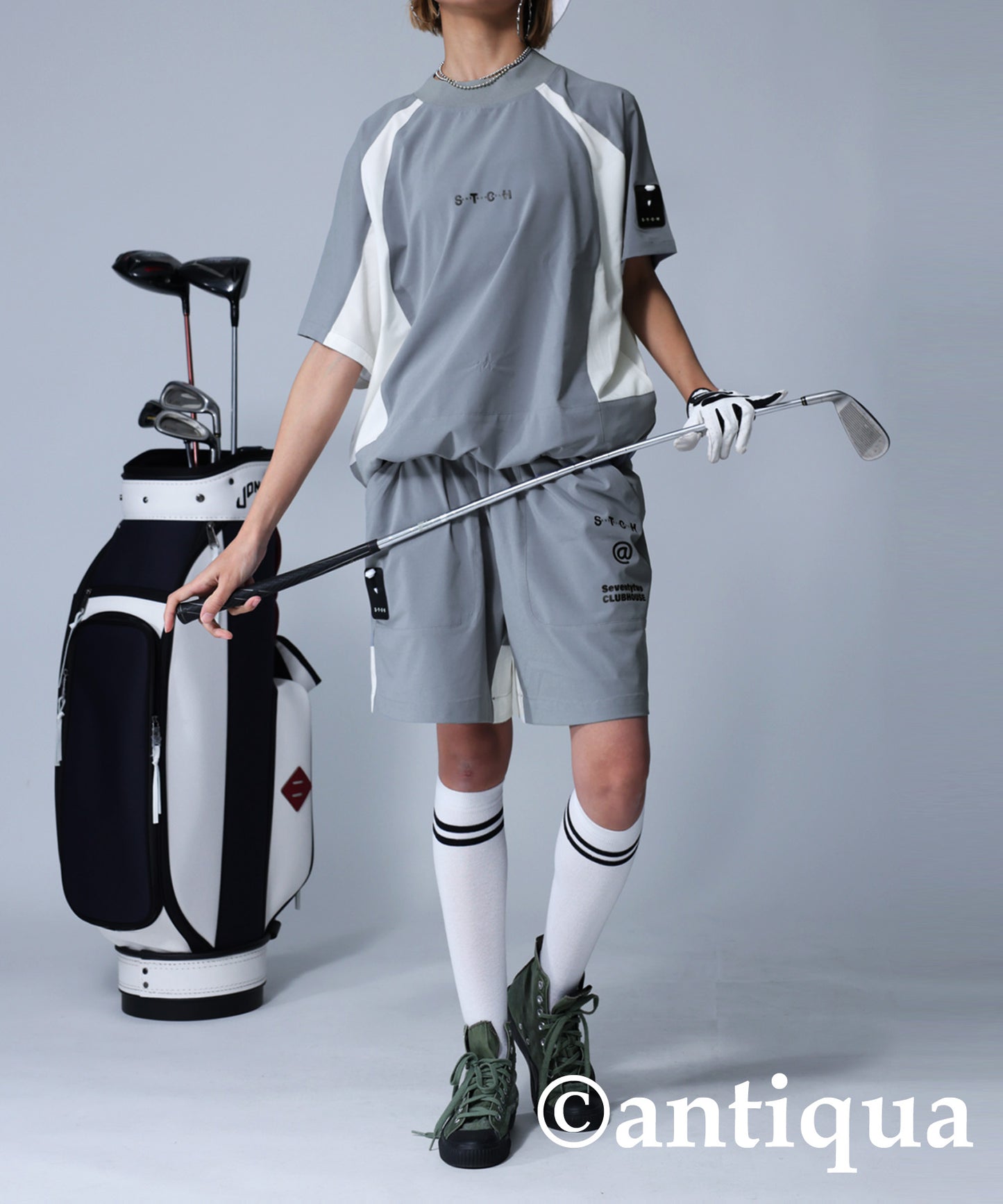 ANTIQUA GOLF×STCH Drawstring Game Shirt Ladies