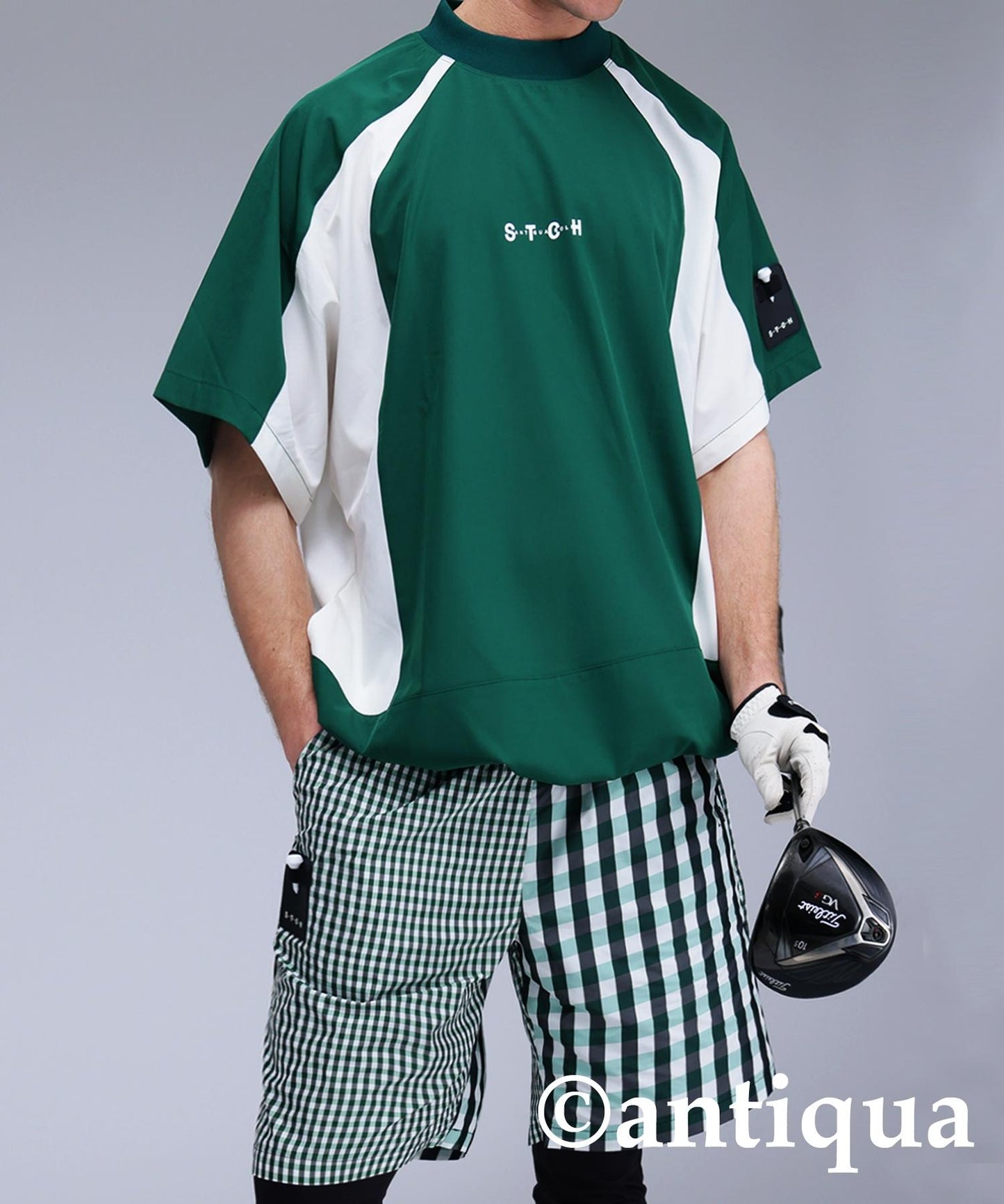 ANTIQUA GOLF×STCH Game Shirt With Drawstring Men's