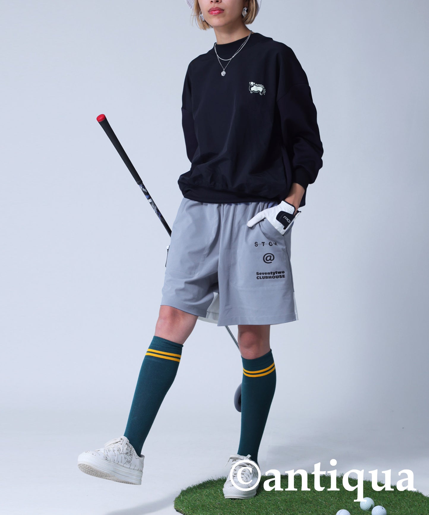 ANTIQUA GOLF×STCH Logo Shorts Ladies