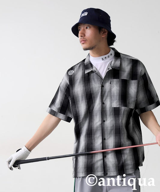 ANTIQUA GOLF×STCH Plaid Shirt Tops Men's