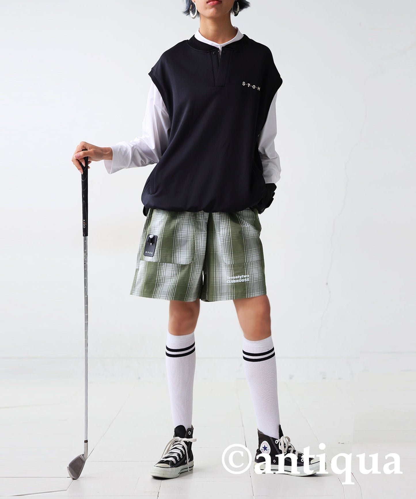 ANTIQUA GOLF×STCH Plaid Pants Ladies