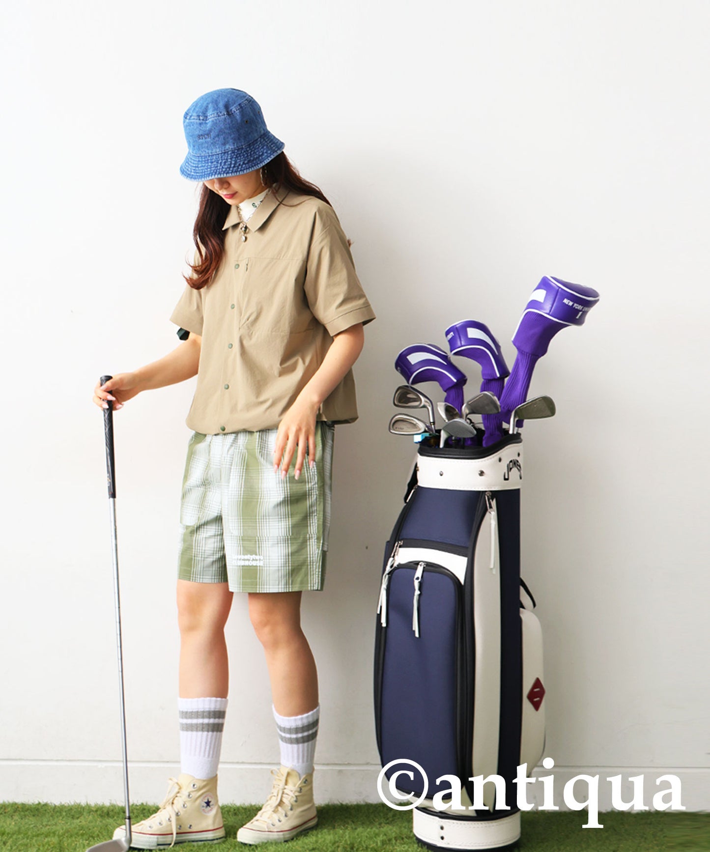 ANTIQUA GOLF×STCH Plaid Pants Ladies