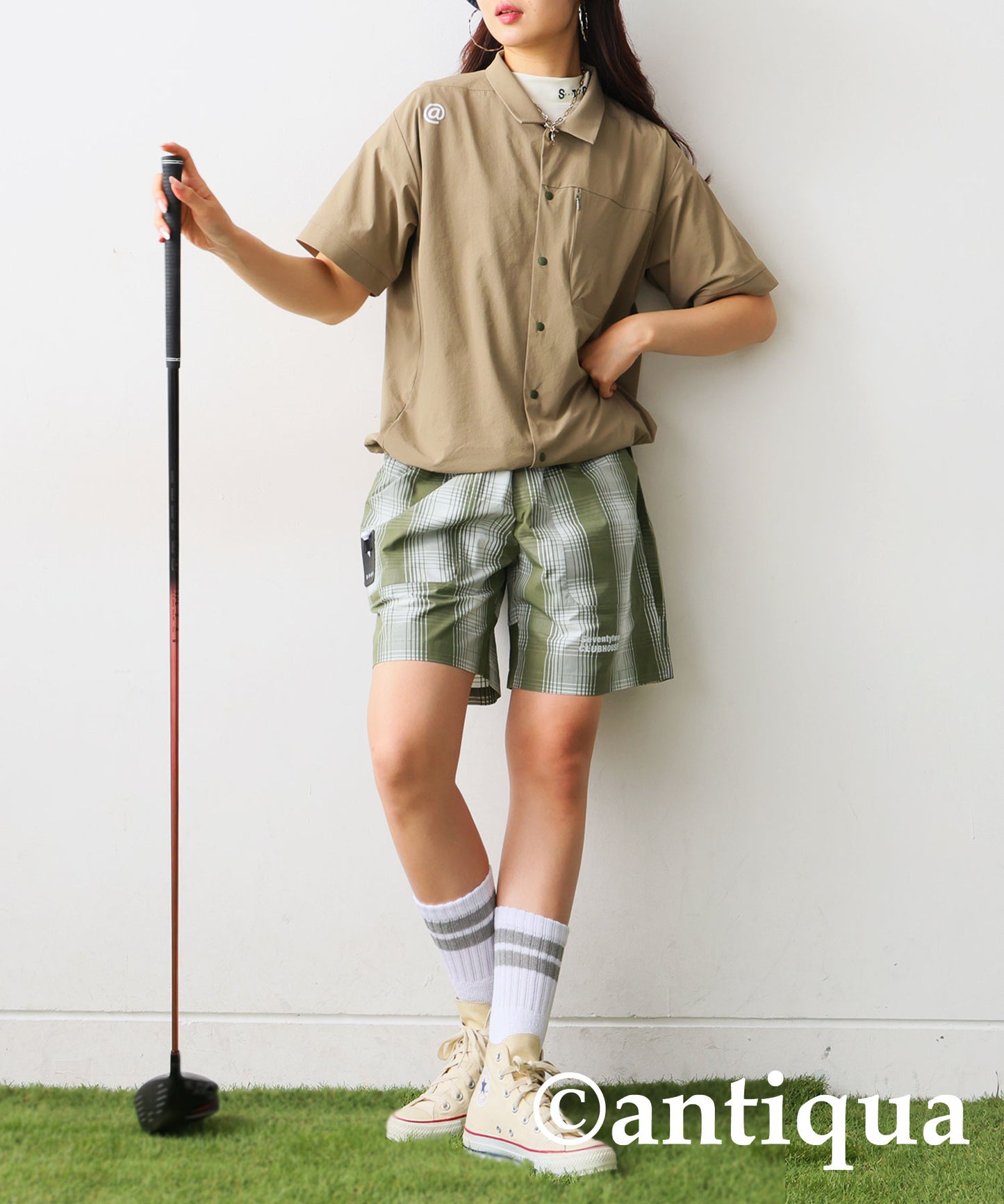 ANTIQUA GOLF×STCH Plaid Pants Ladies