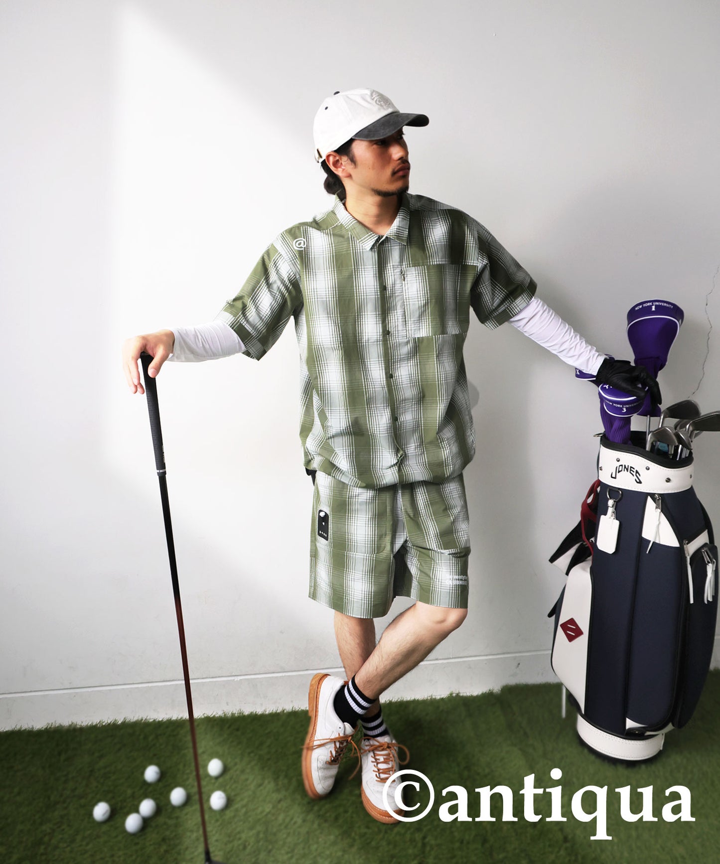 ANTIQUA GOLF×STCH Plaid Pants Men's