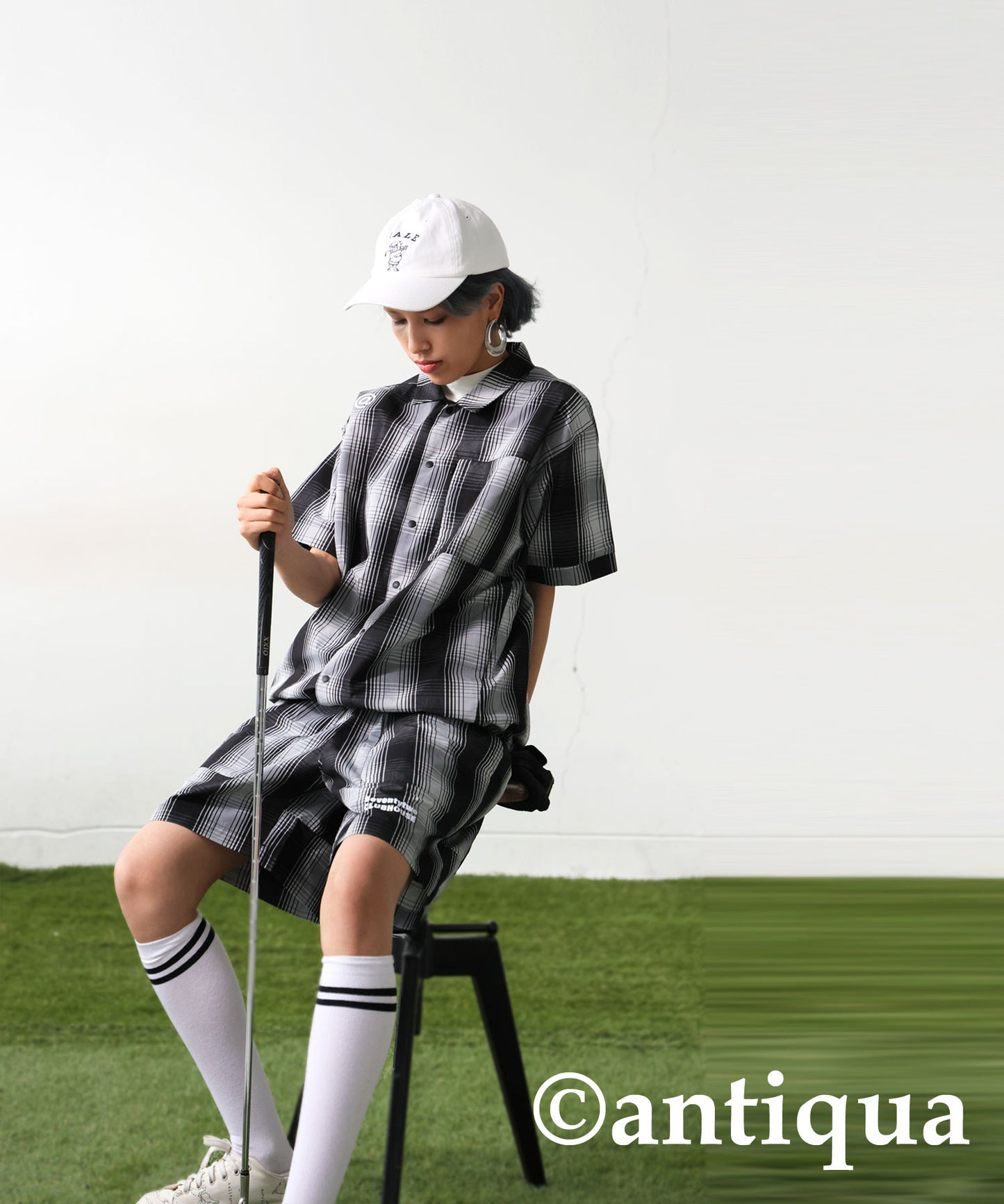 ANTIQUA GOLF×STCH Plaid Pants Ladies