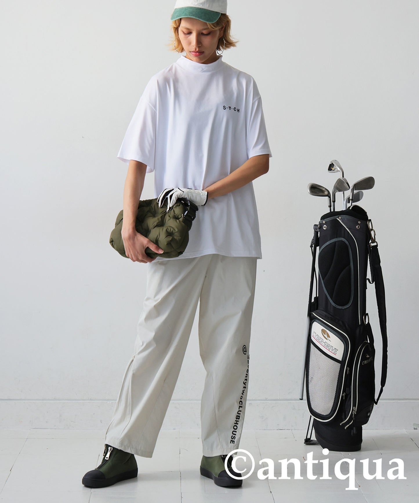 ANTIQUA GOLF×STCH Back Logo T-Shirt Ladies