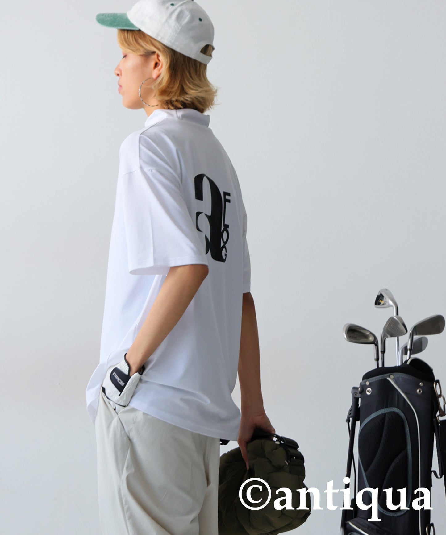 ANTIQUA GOLF×STCH Back Logo T-Shirt Ladies