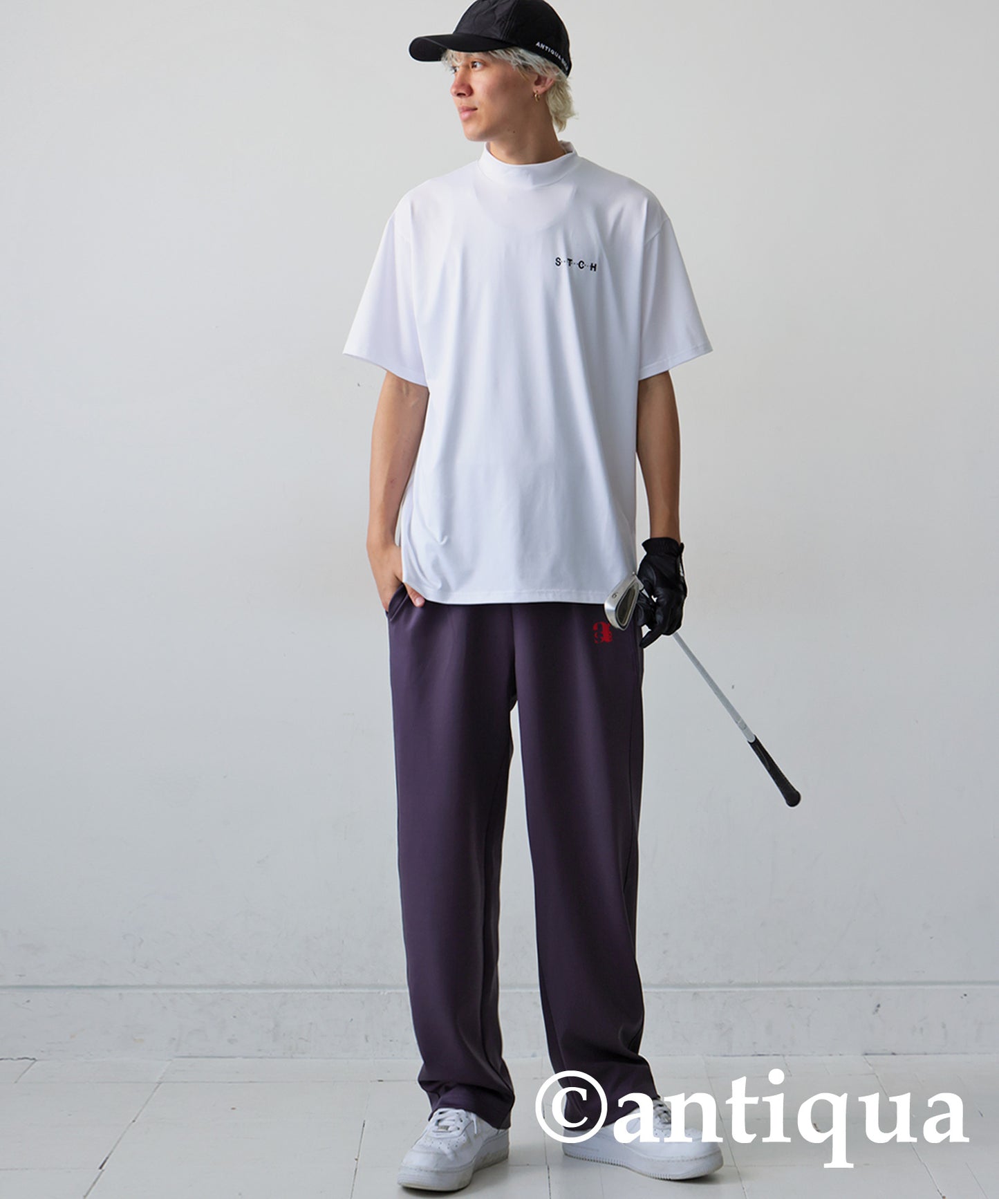 ANTIQUA GOLF×STCH Back Logo T-Shirt Men's