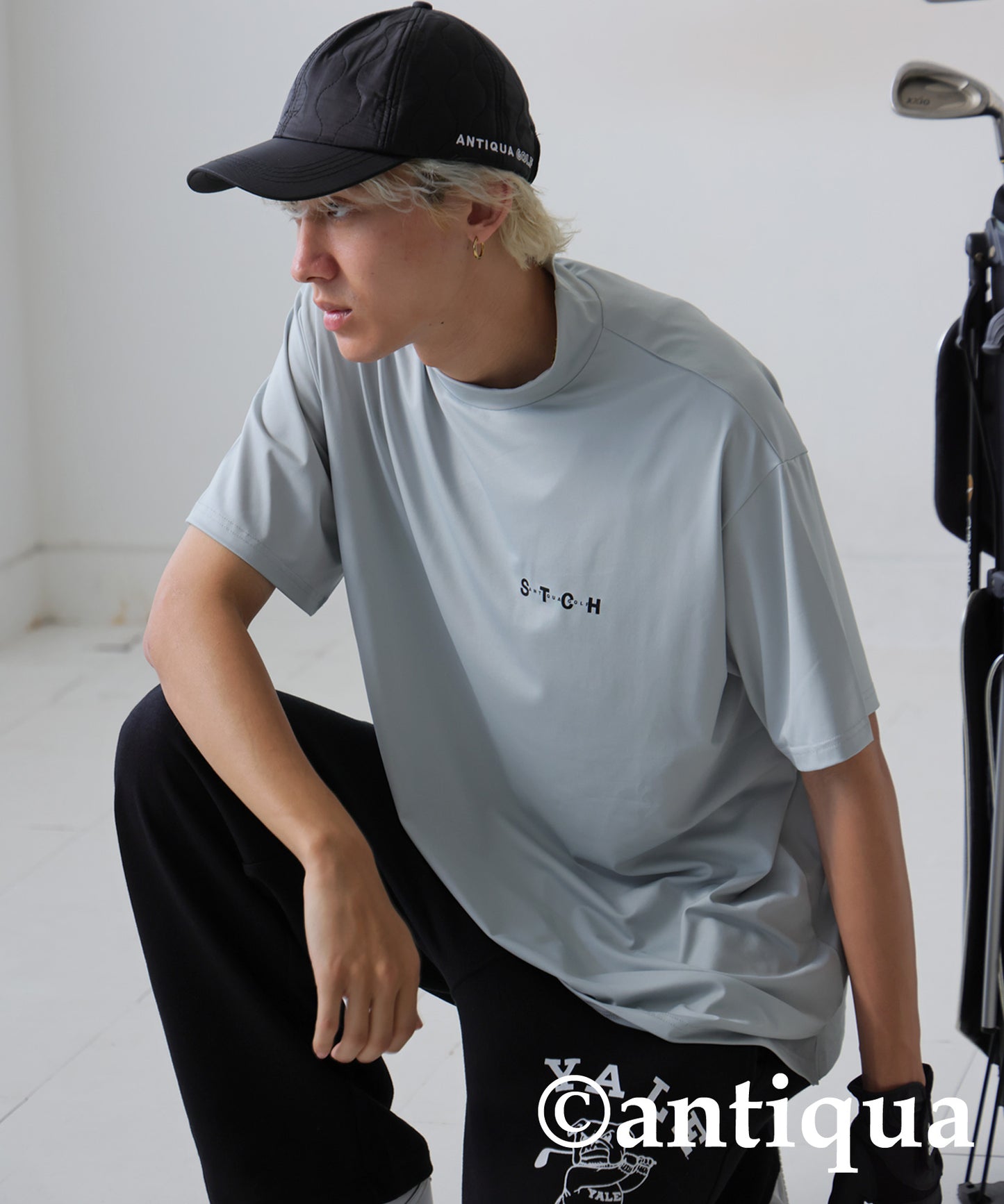 ANTIQUA GOLF×STCH Back Logo T-Shirt Men's