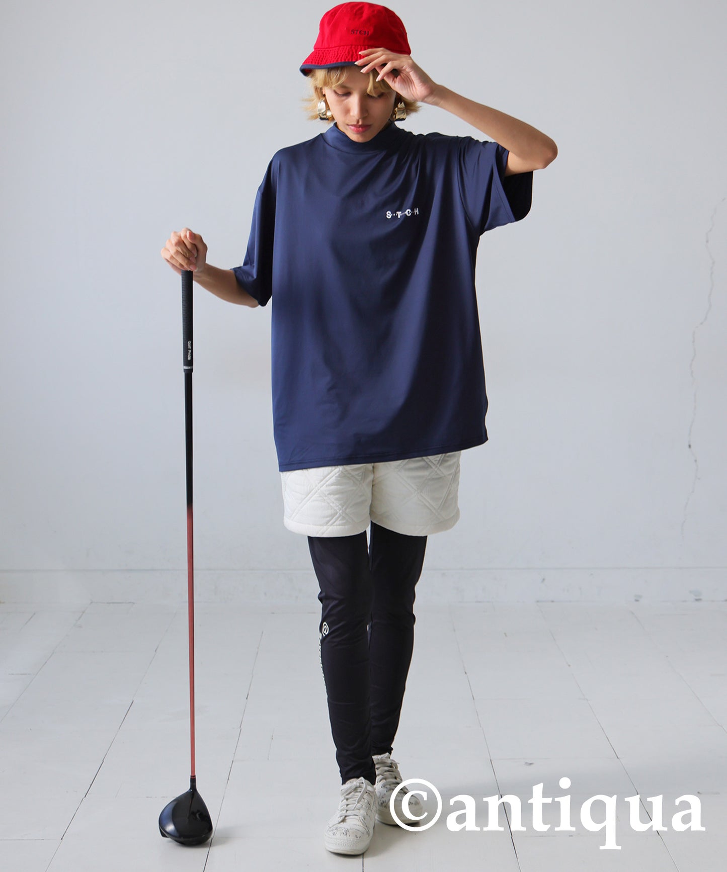 ANTIQUA GOLF×STCH Back Logo T-Shirt Ladies