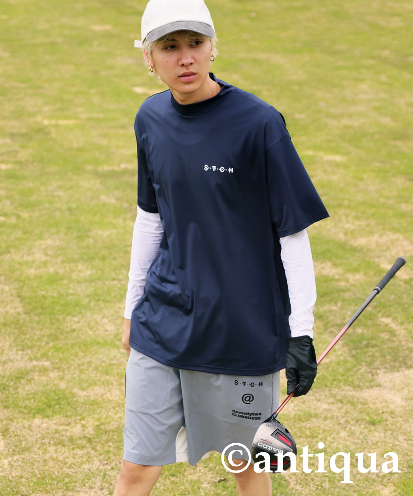 ANTIQUA GOLF×STCH Back Logo T-Shirt Men's