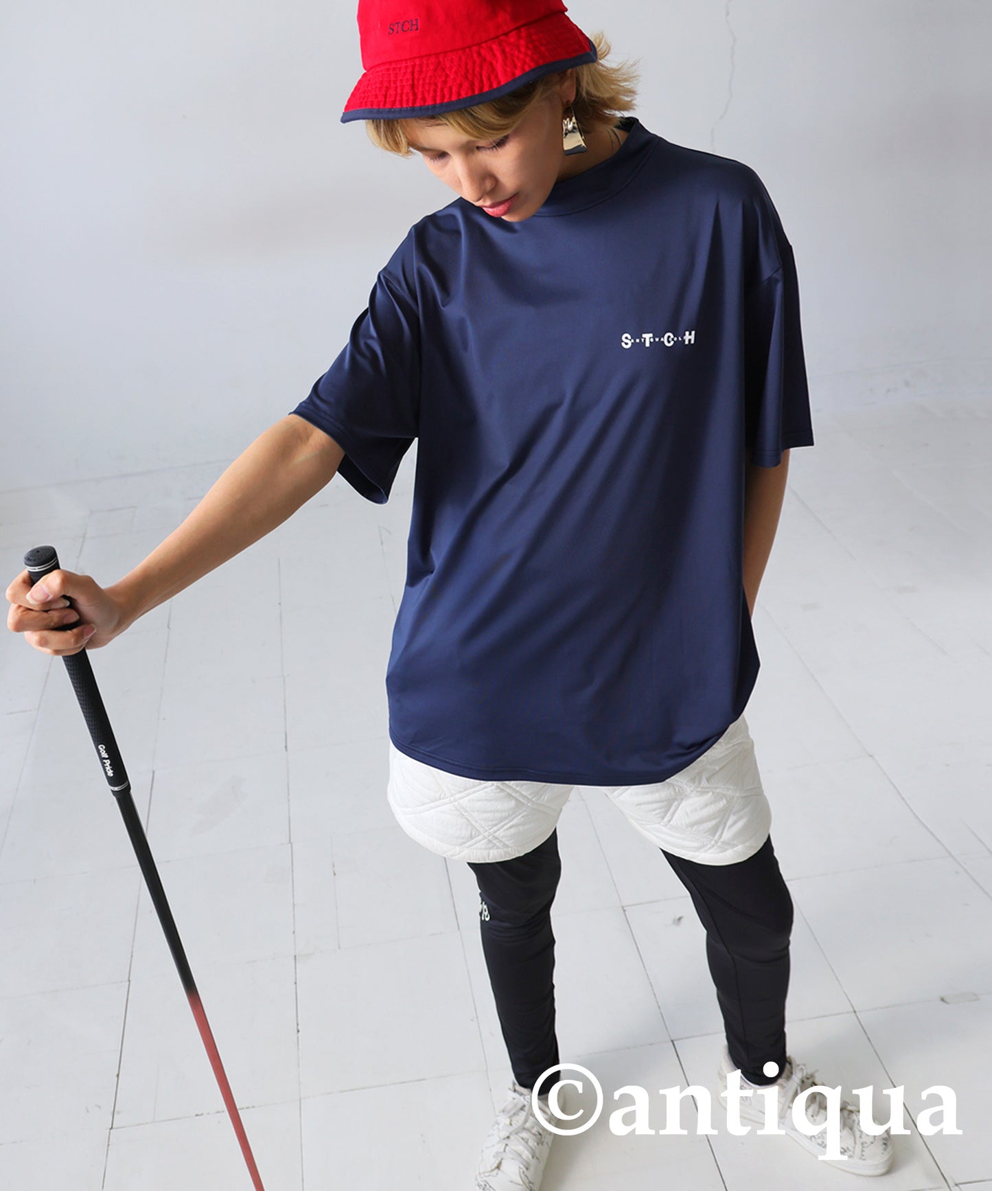 ANTIQUA GOLF×STCH Back Logo T-Shirt Ladies