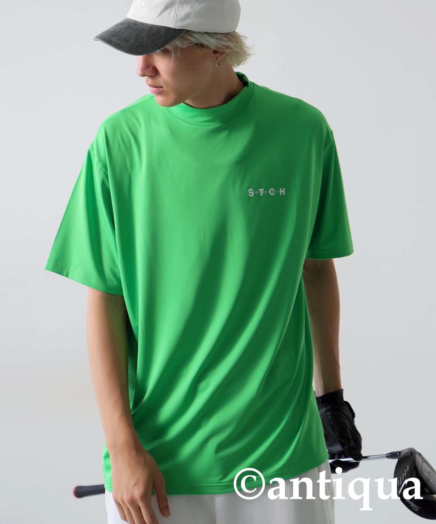 ANTIQUA GOLF×STCH Back Logo T-Shirt Men's