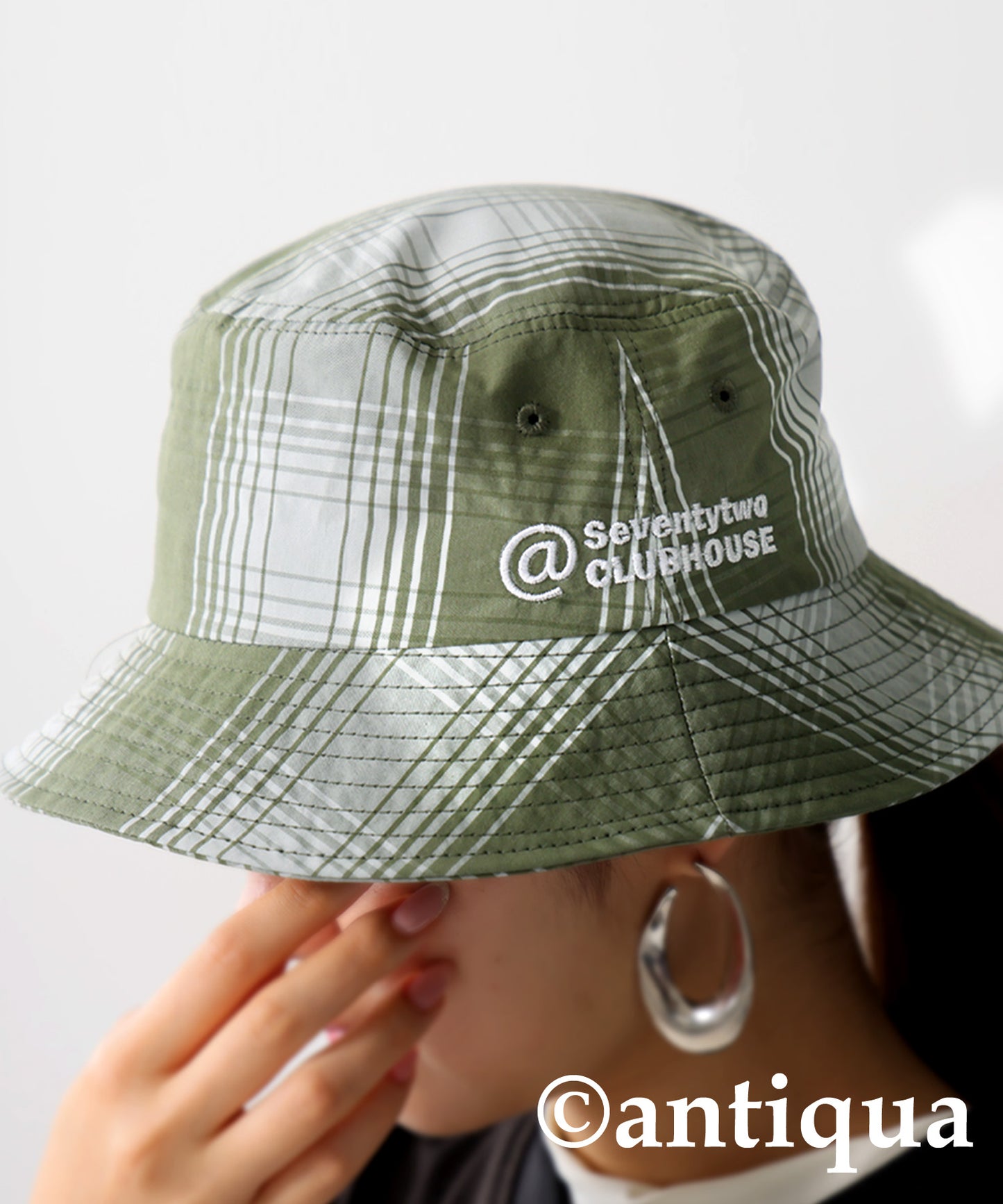 ANTIQUA GOLF×STCH Plaid Hat Ladies