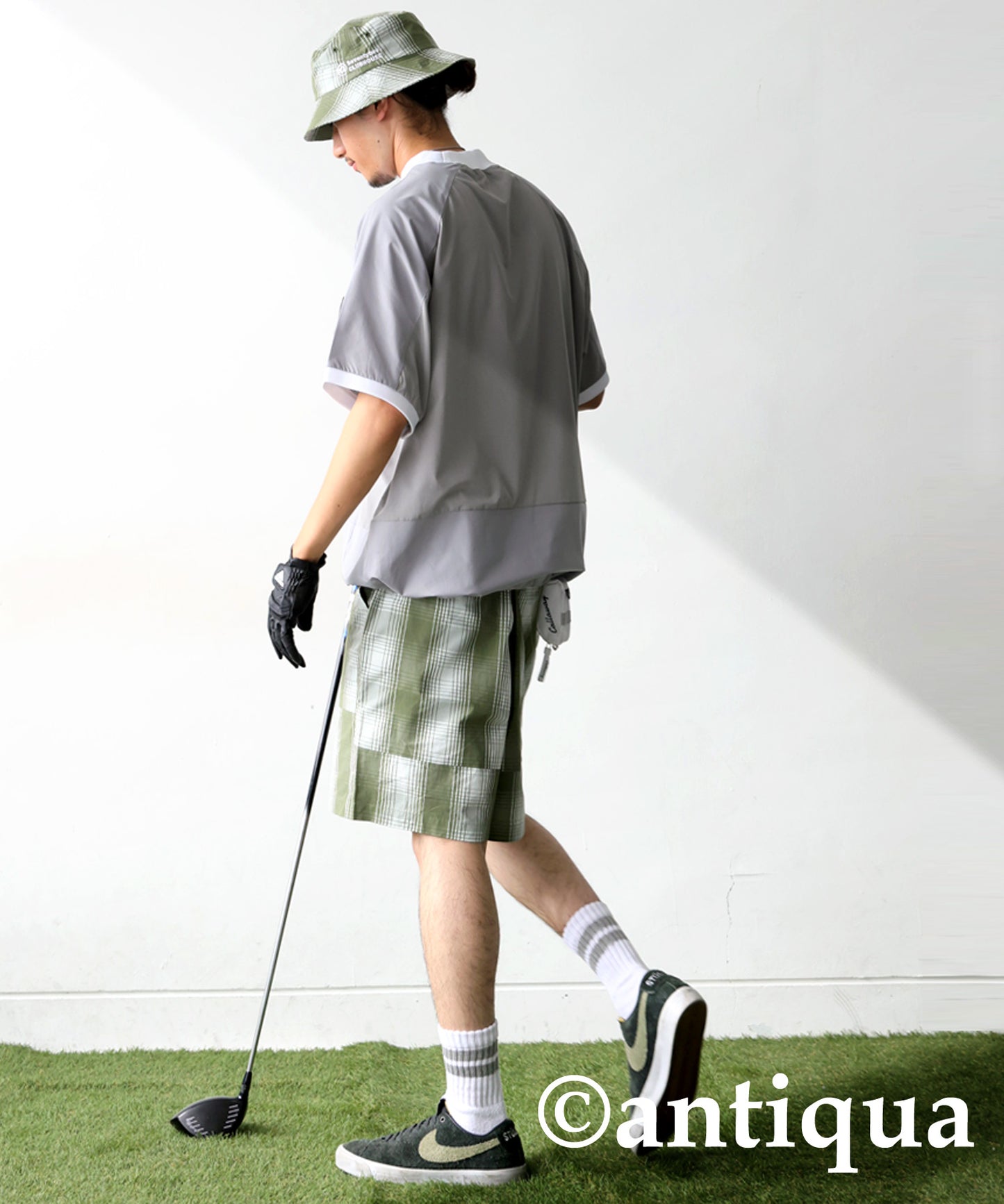 ANTIQUA GOLF×STCH Plaid Hat Men's