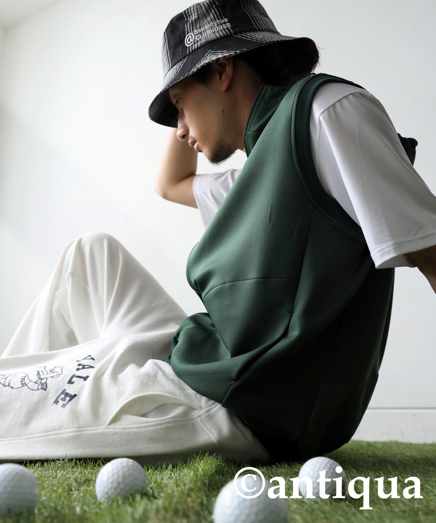 ANTIQUA GOLF×STCH Plaid Hat Men's