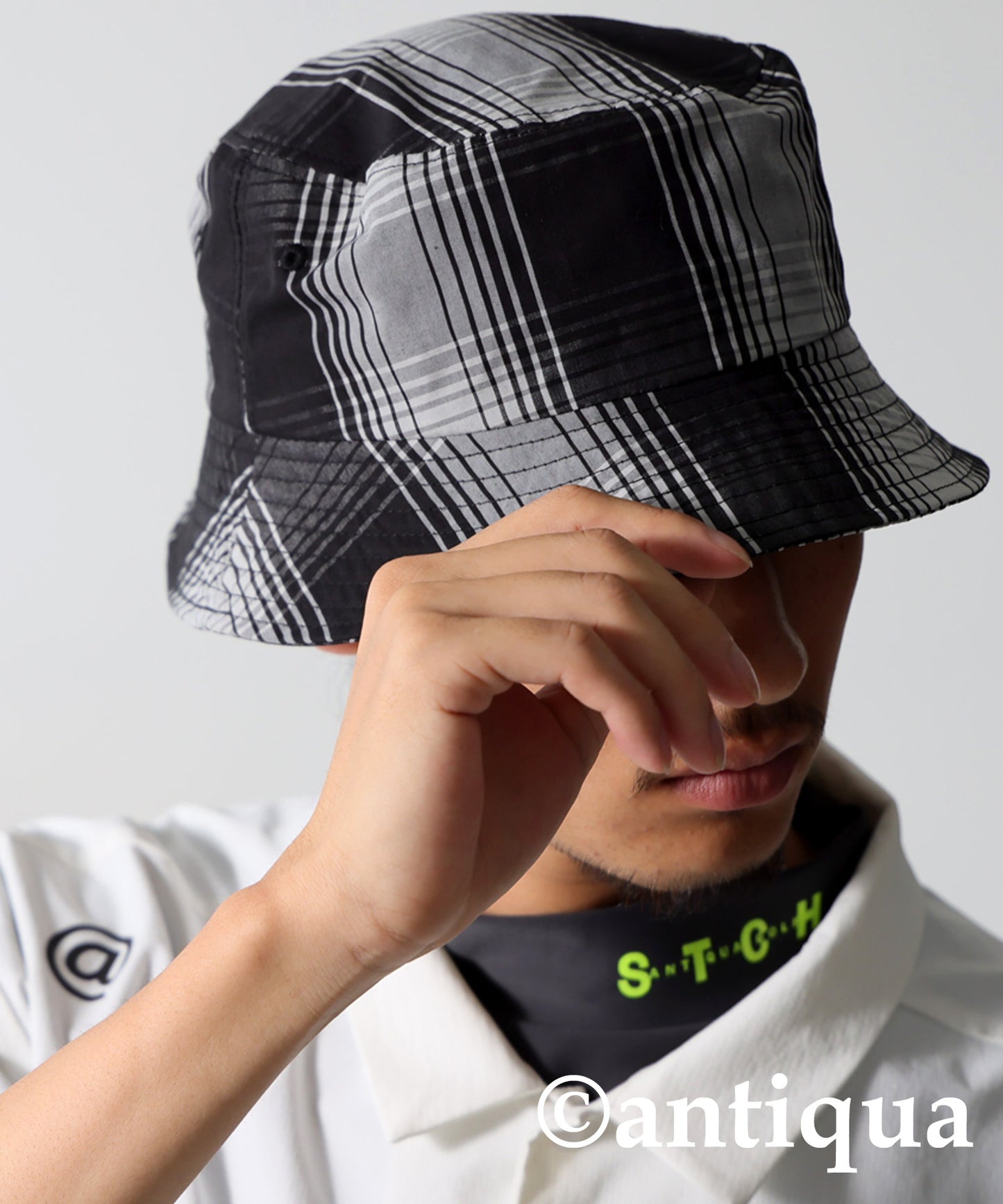 ANTIQUA GOLF×STCH Plaid Hat Men's