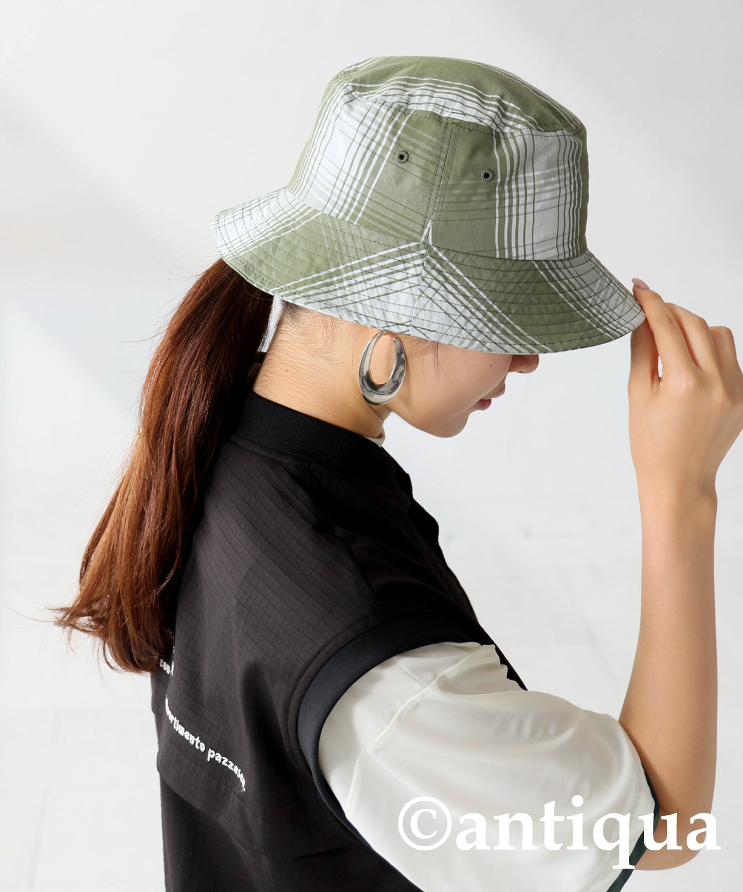 ANTIQUA GOLF×STCH Plaid Hat Ladies