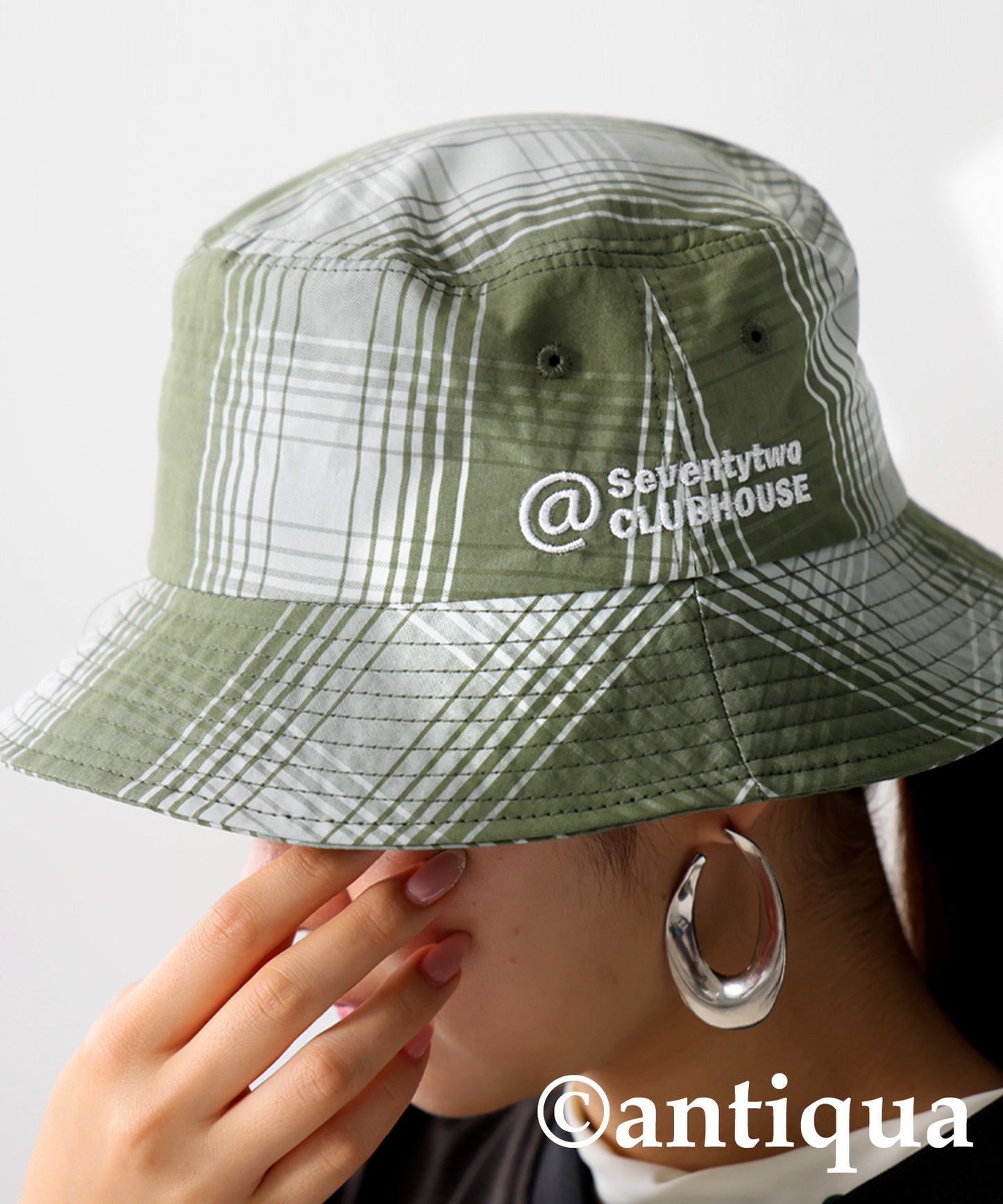 ANTIQUA GOLF×STCH Plaid Hat Ladies