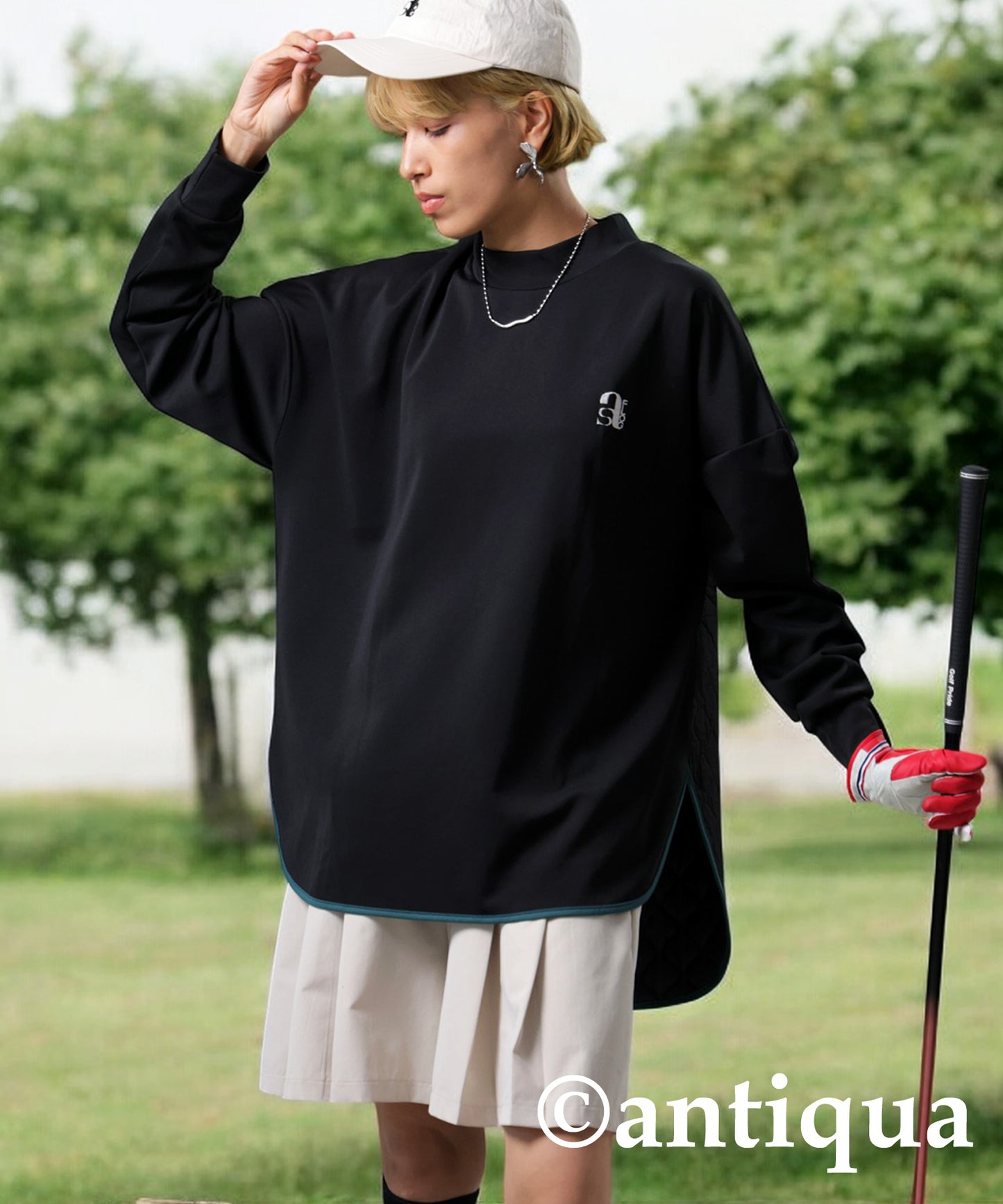 ANTIQUA GOLF×STCH Quilted Piping Tops Ladies