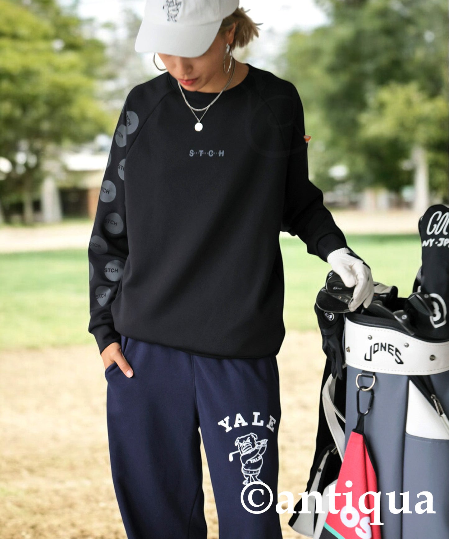 ANTIQUA GOLF×STCH Dot Design Tops Ladies