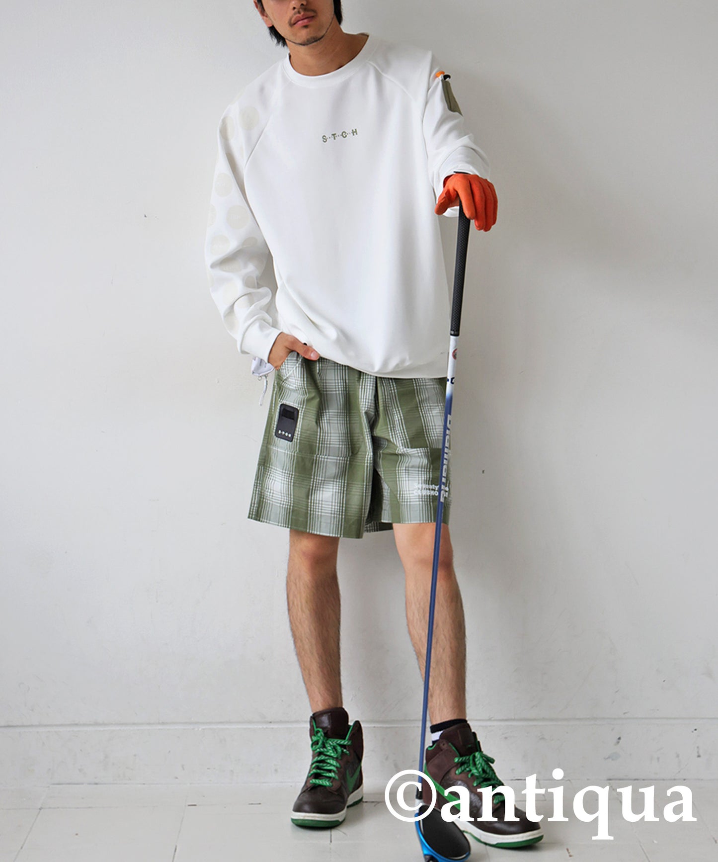 ANTIQUA GOLF×STCH Dot Design Tops Men's