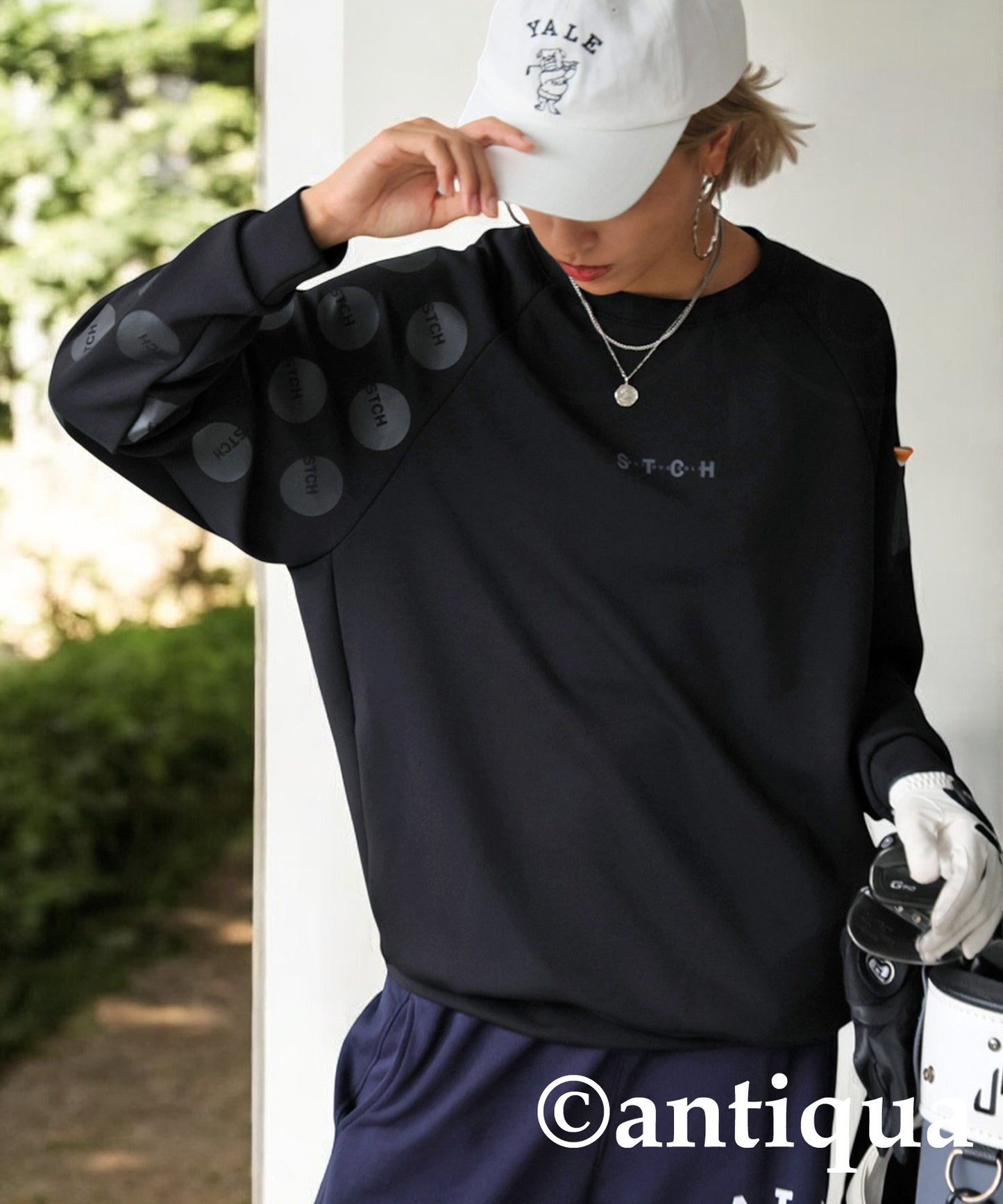 ANTIQUA GOLF×STCH Dot Design Tops Ladies