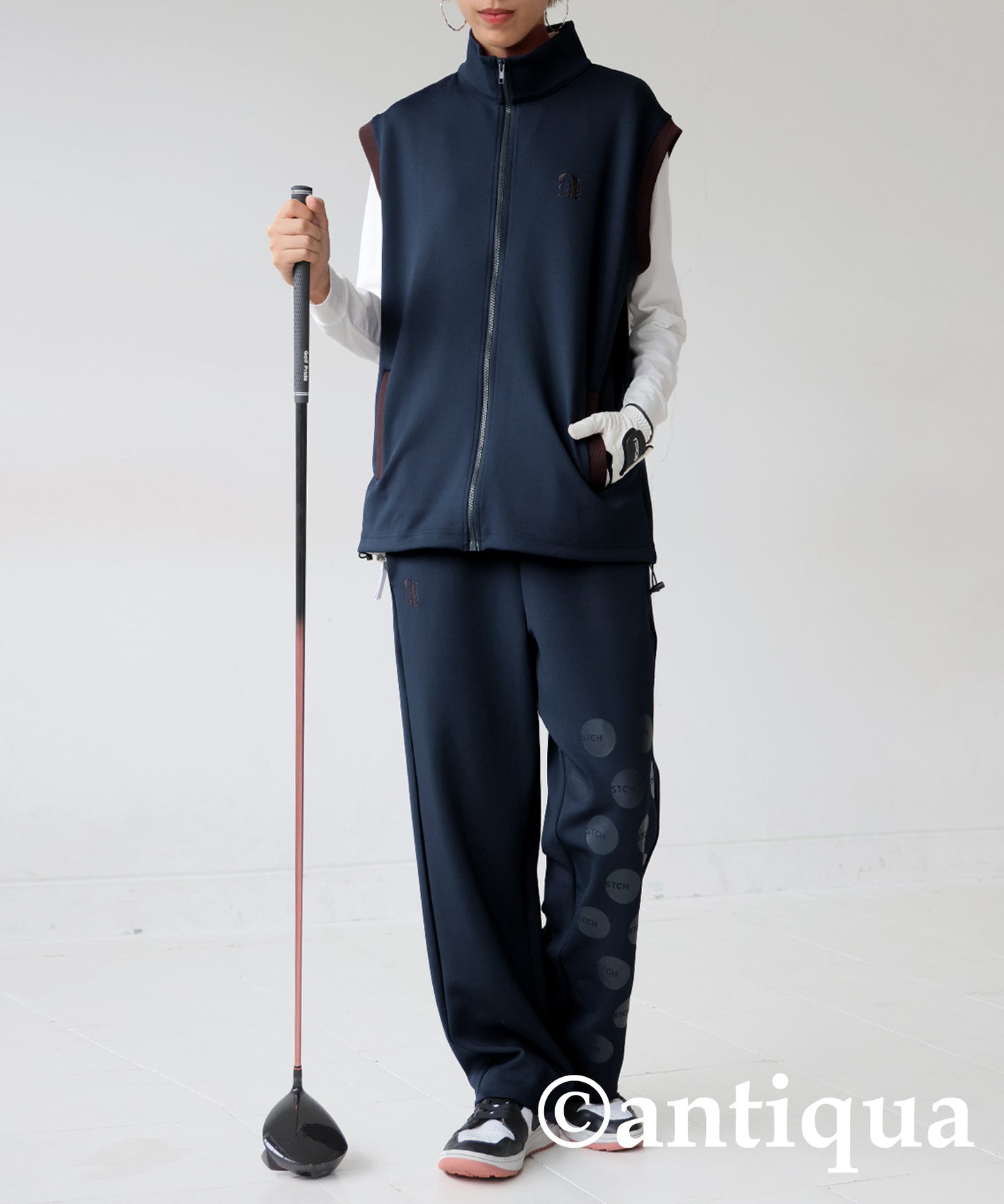 ANTIQUA GOLF×STCH Dot Design Stretch Pants Ladies