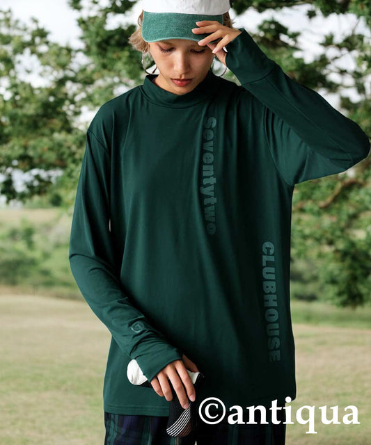 ANTIQUA GOLF×STCH Single Color Mock Neck T-Shirt Ladies