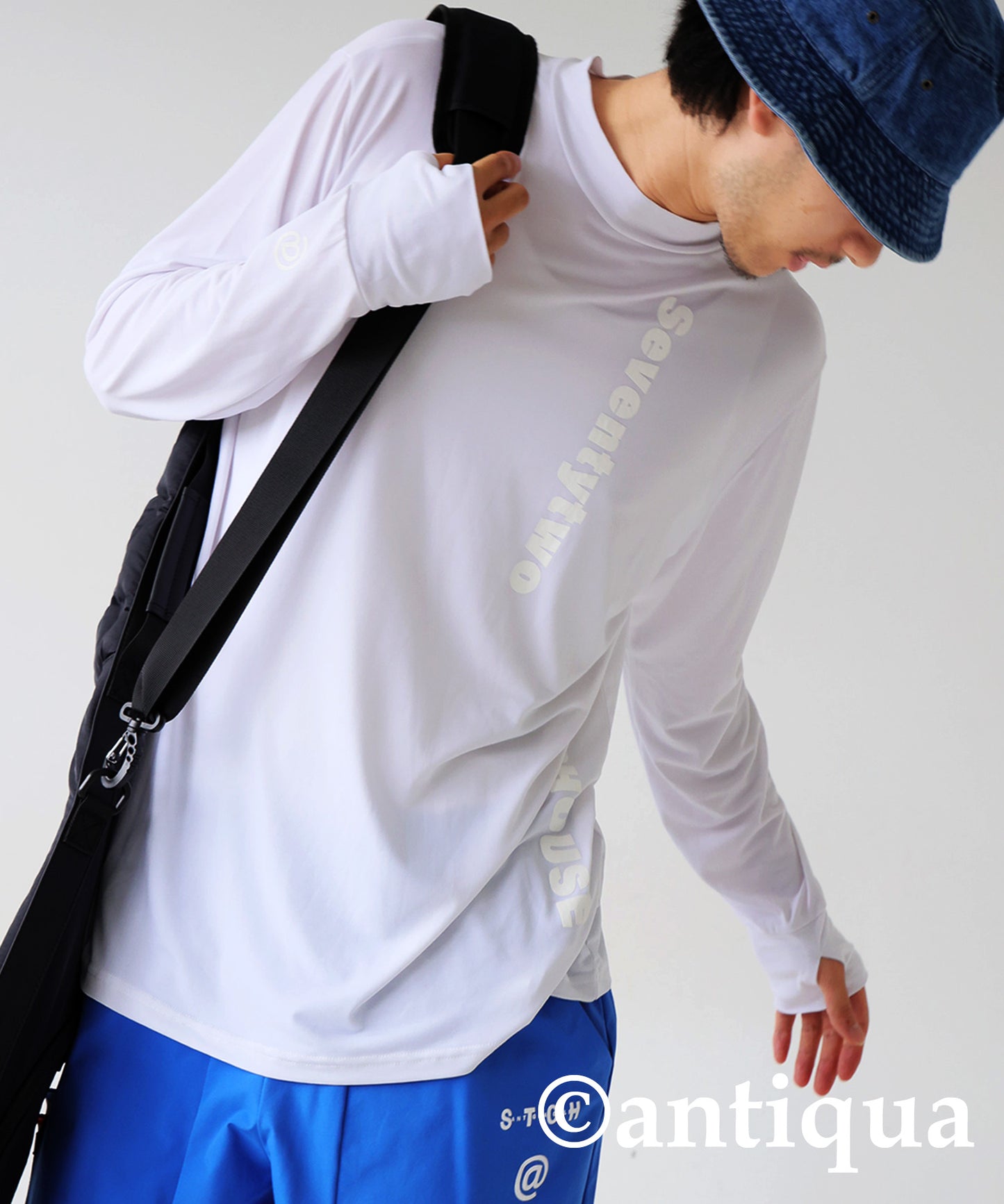 ANTIQUA GOLF×STCH Single Color Mock Neck T-Shirt Men's