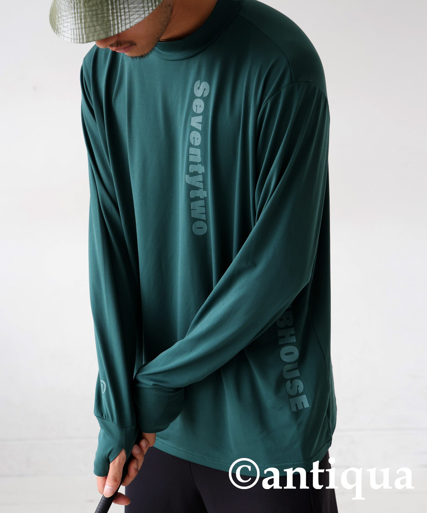 ANTIQUA GOLF×STCH Single Color Mock Neck T-Shirt Men's