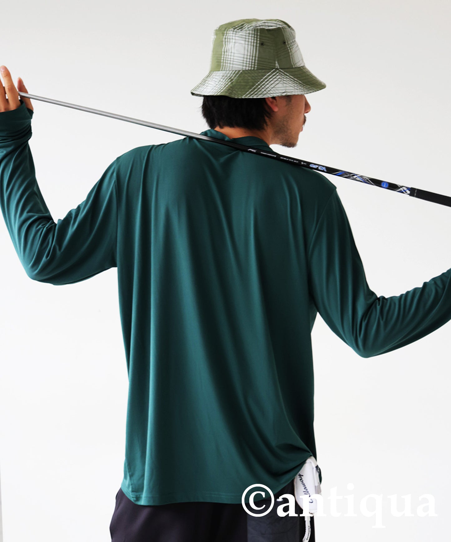 ANTIQUA GOLF×STCH Single Color Mock Neck T-Shirt Men's