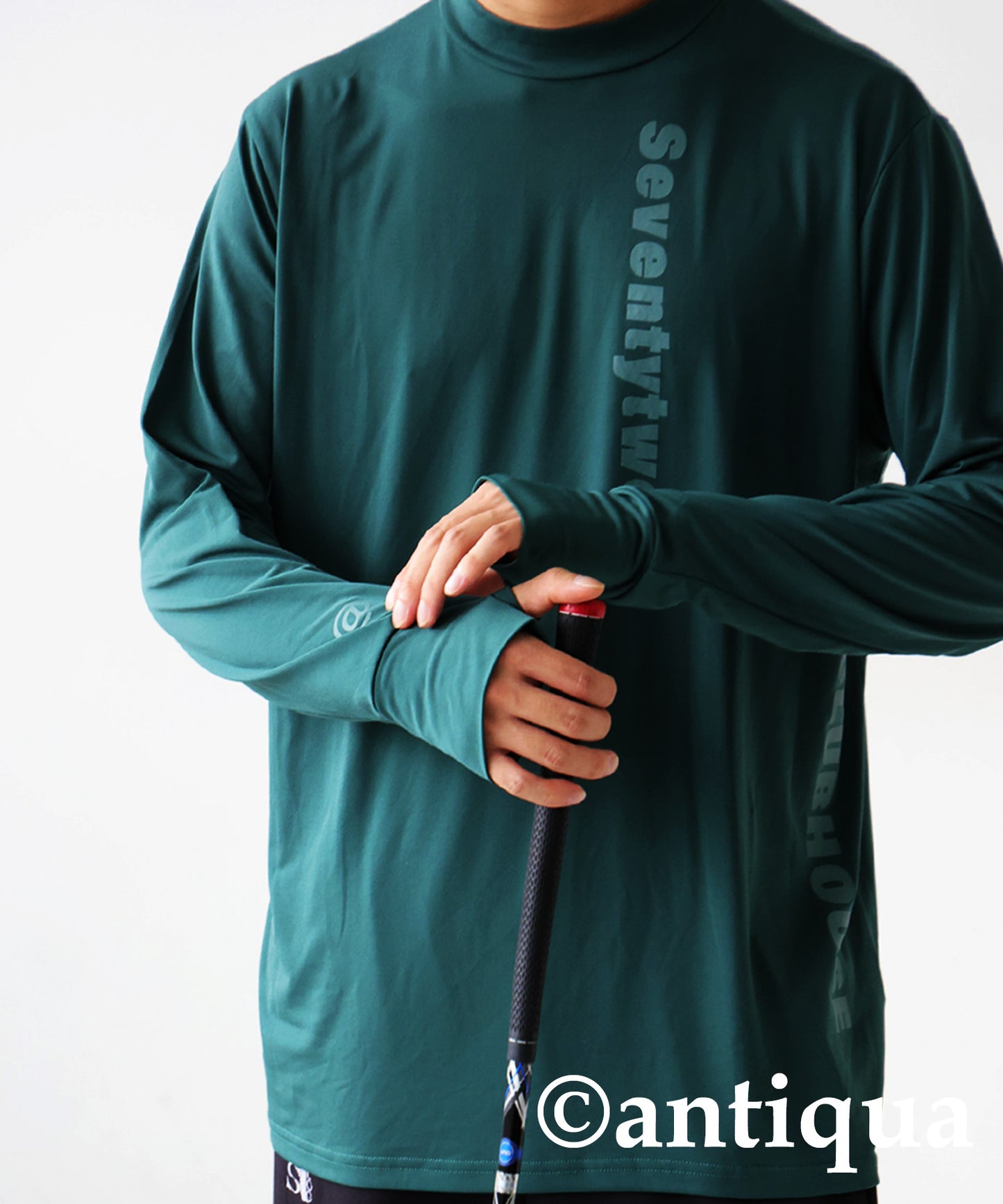 ANTIQUA GOLF×STCH Single Color Mock Neck T-Shirt Men's