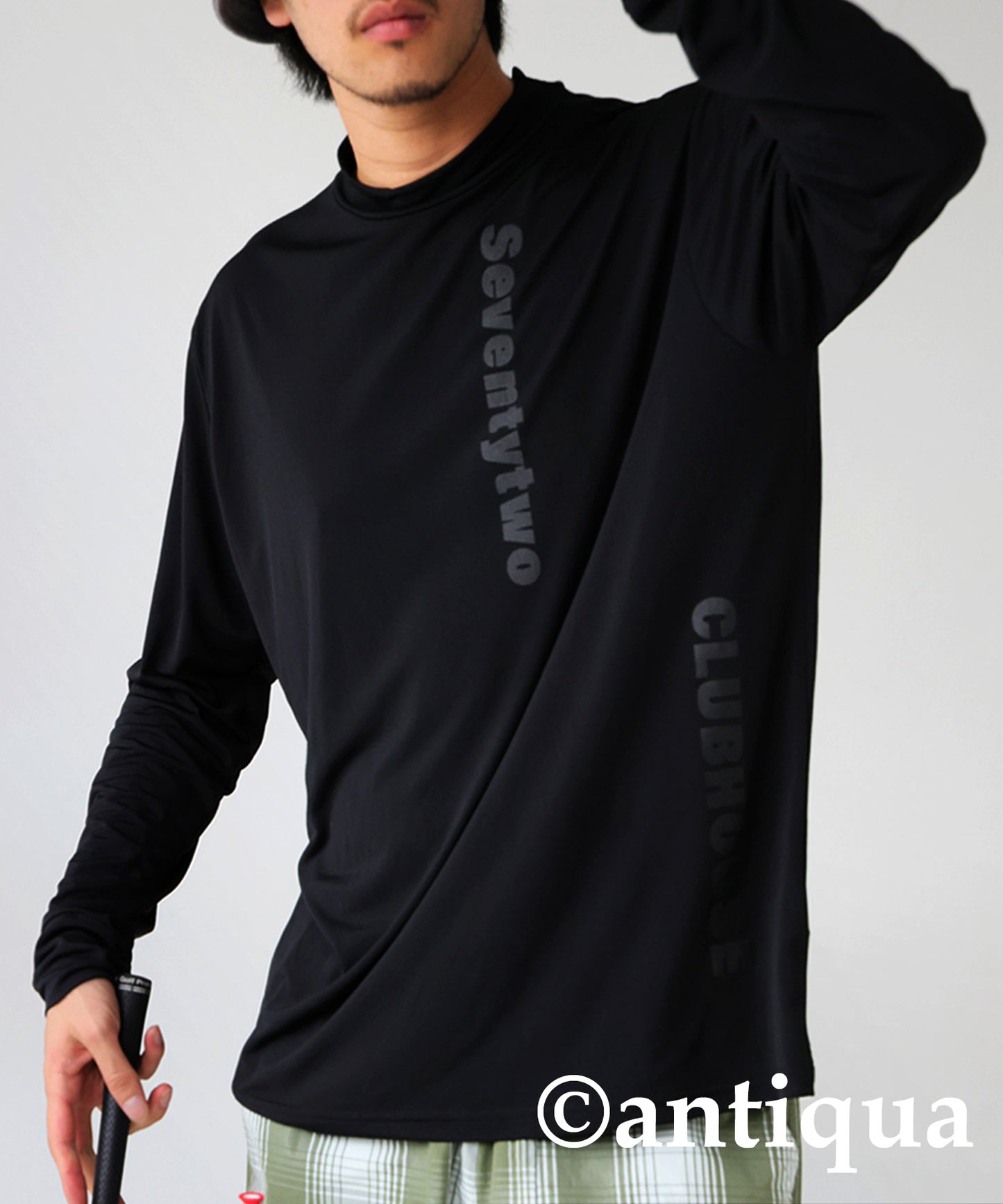 ANTIQUA GOLF×STCH Single Color Mock Neck T-Shirt Men's