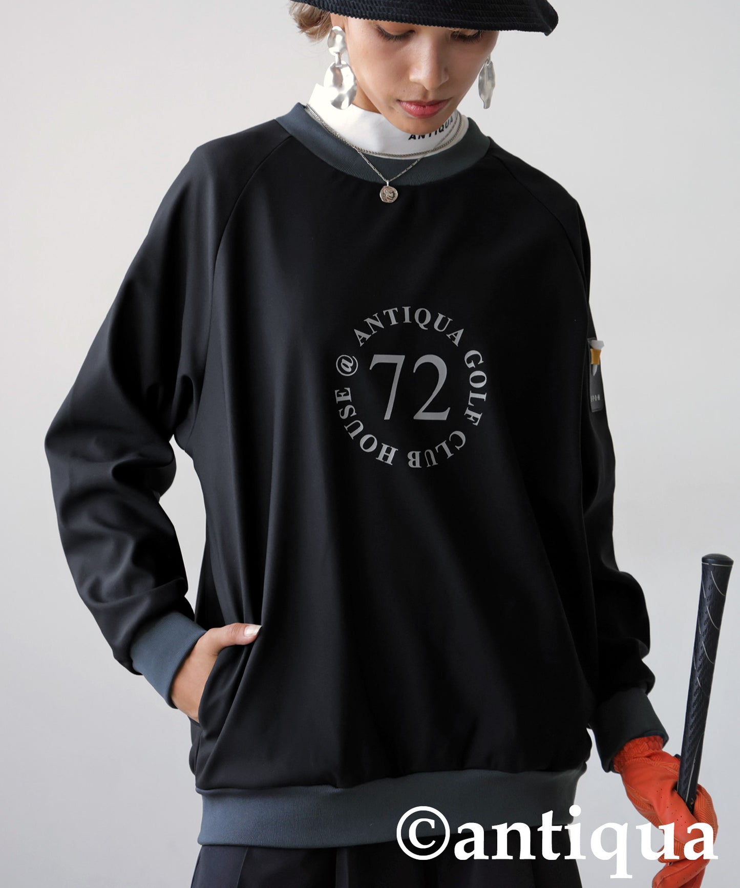 ANTIQUA GOLF×STCH Number Logo Tops Ladies