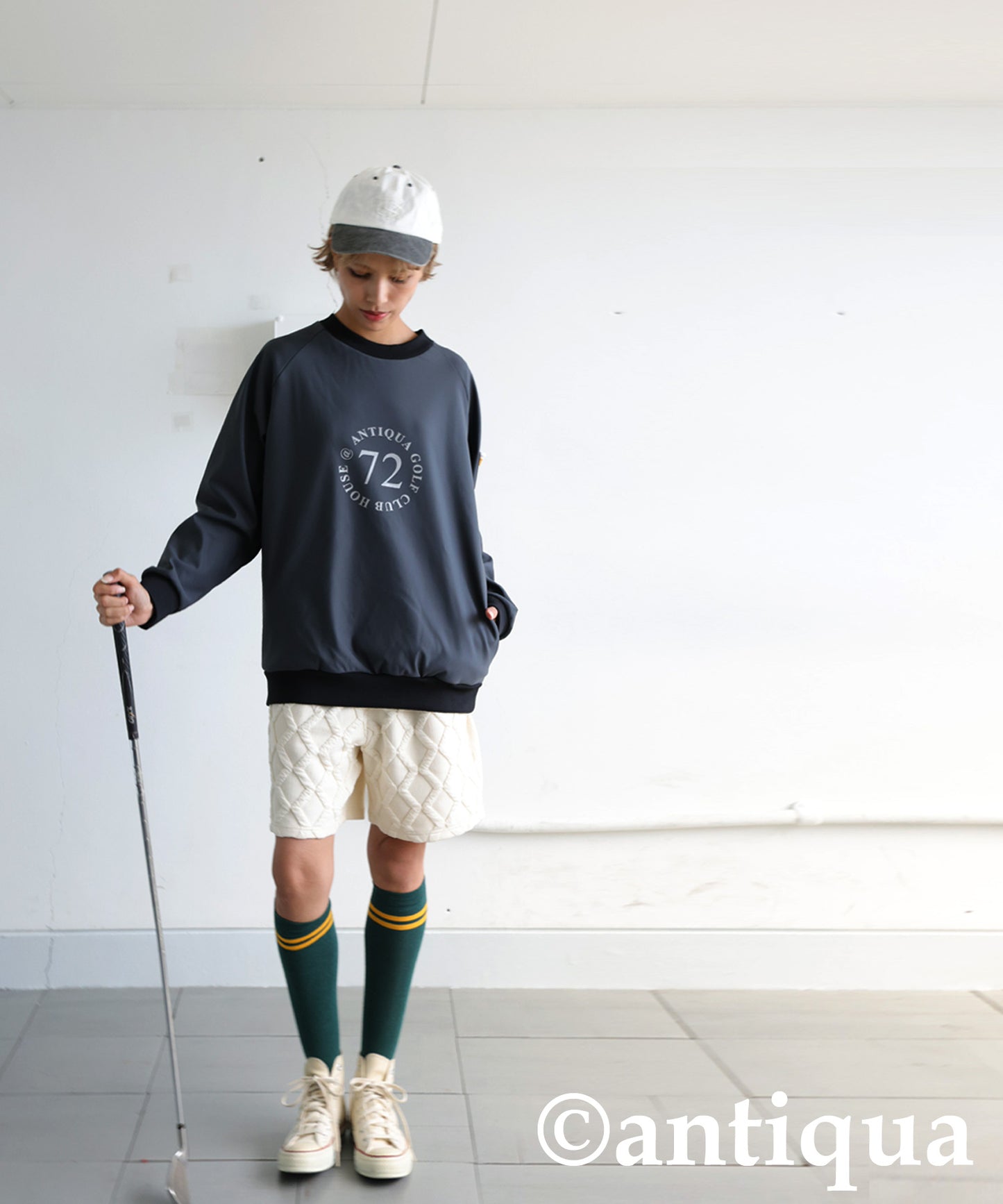 ANTIQUA GOLF×STCH Number Logo Tops Ladies