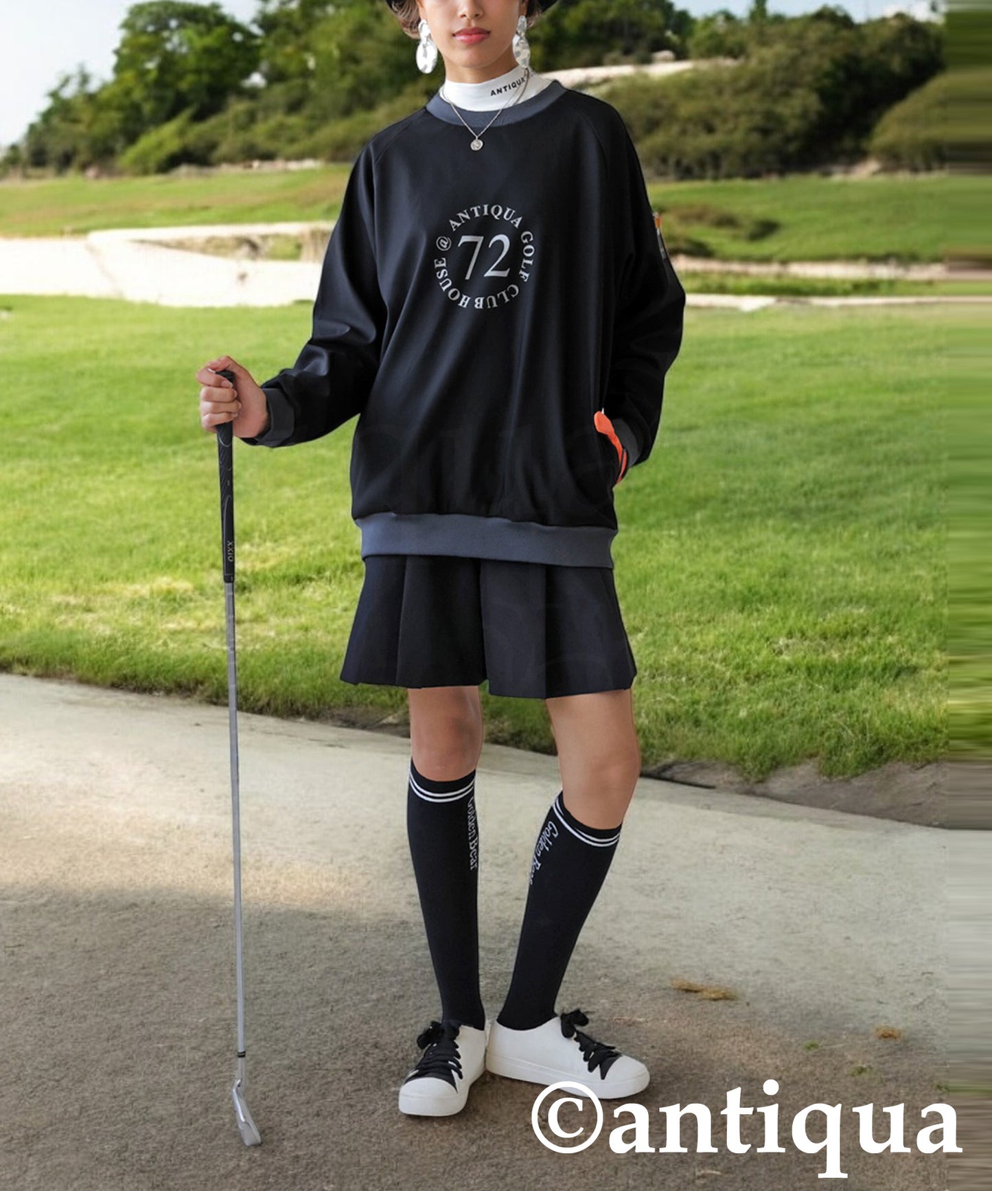 ANTIQUA GOLF×STCH Number Logo Tops Ladies