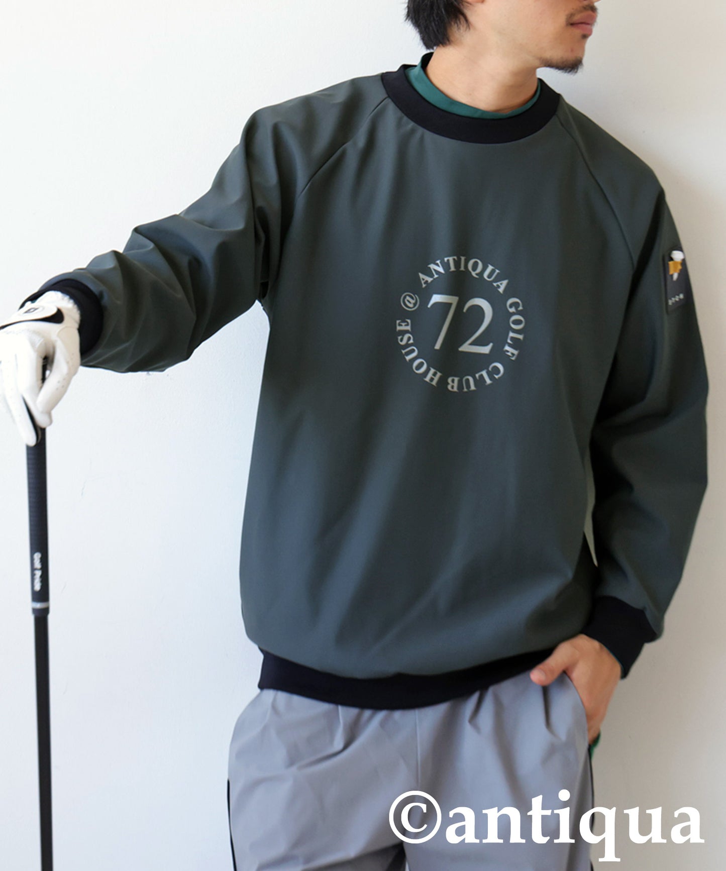 ANTIQUA GOLF×STCH Number Logo Tops Men's