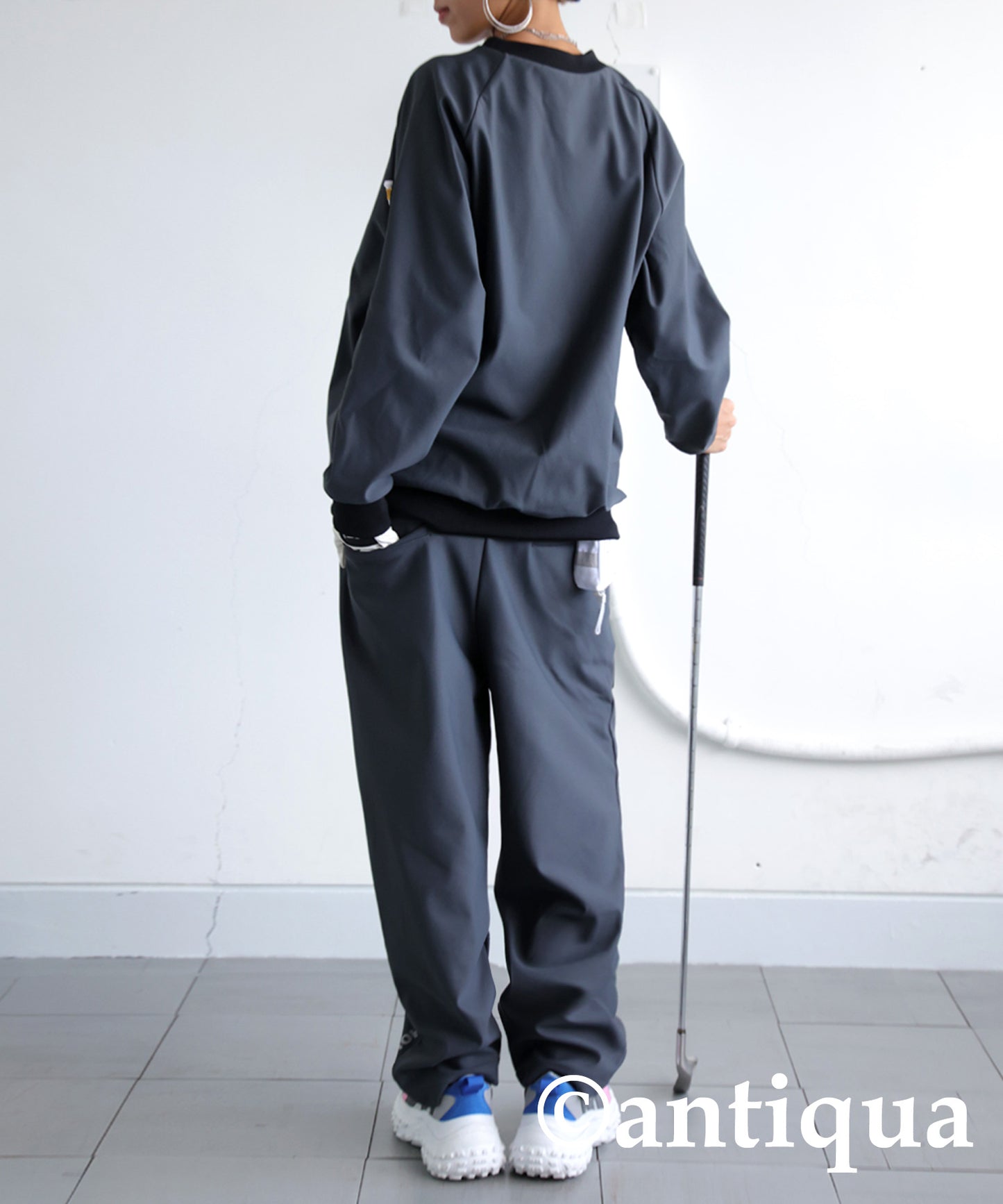 ANTIQUA GOLF×STCH Fleece Line Logo Pants Ladies