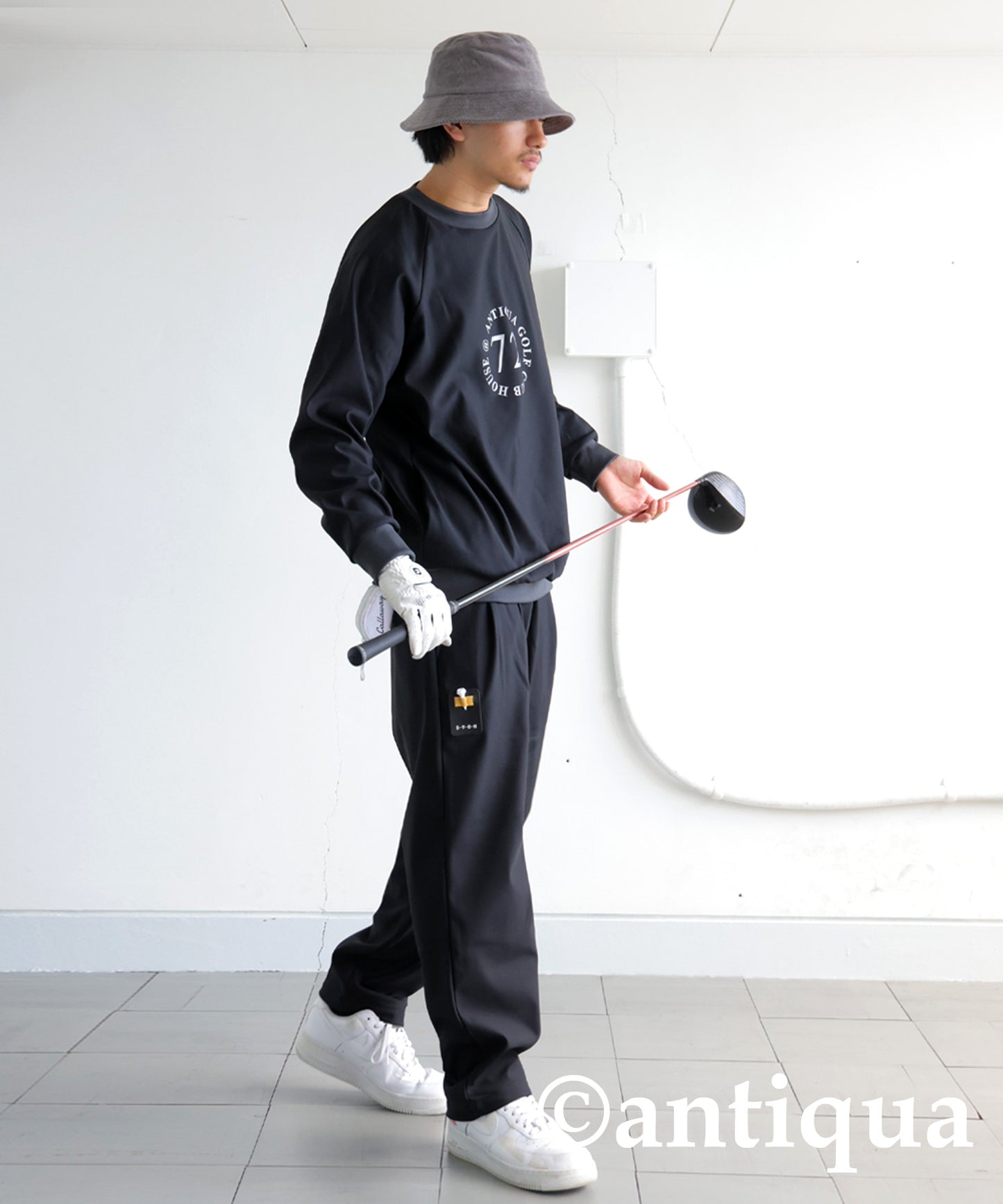 ANTIQUA GOLF×STCH Fleece Line Logo Pants Men's