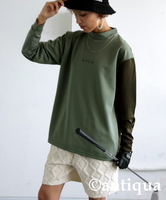 ANTIQUA GOLF×STCH Mock Neck T-Shirt Ladies