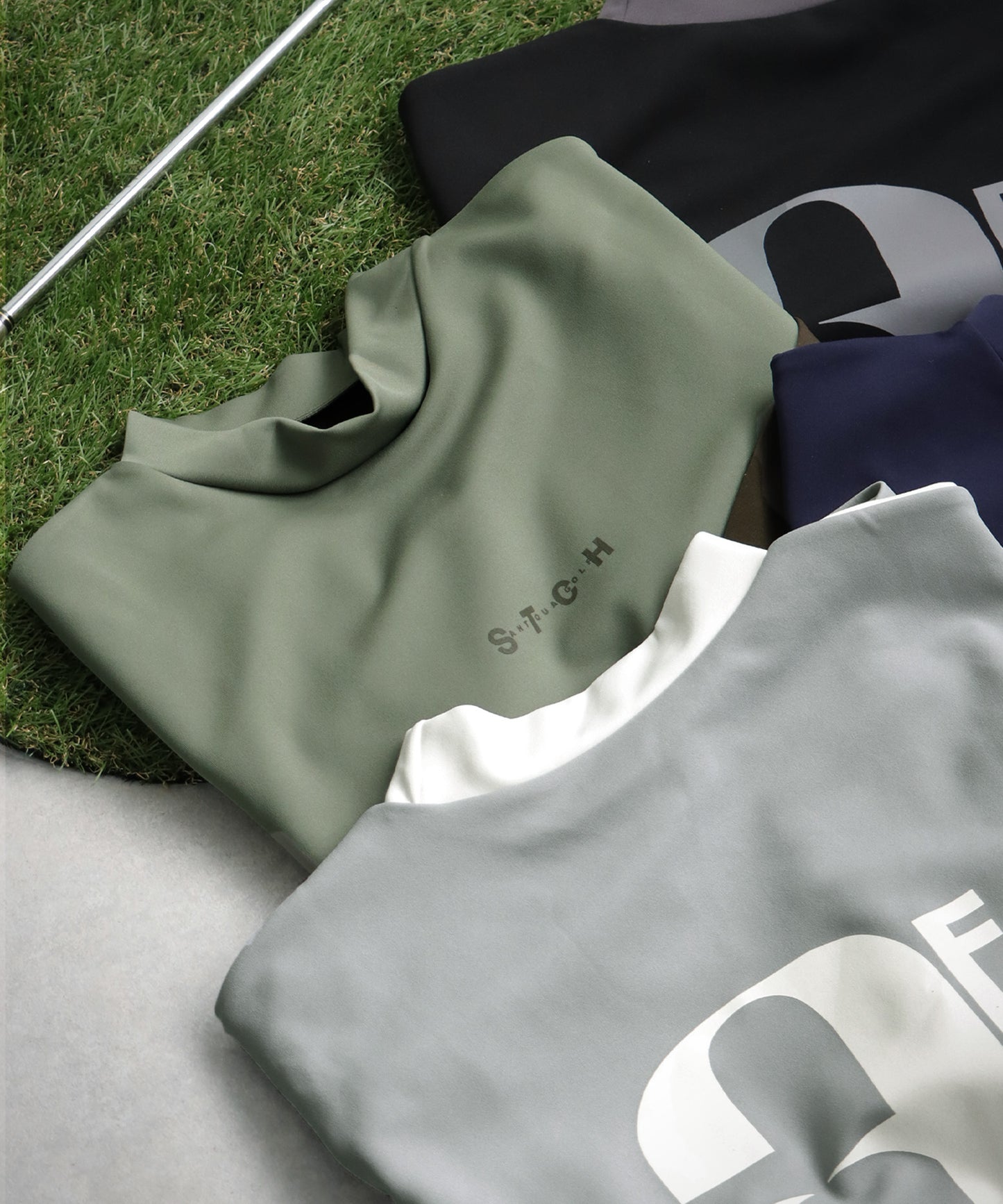 ANTIQUA GOLF×STCH Mock Neck T-Shirt Ladies