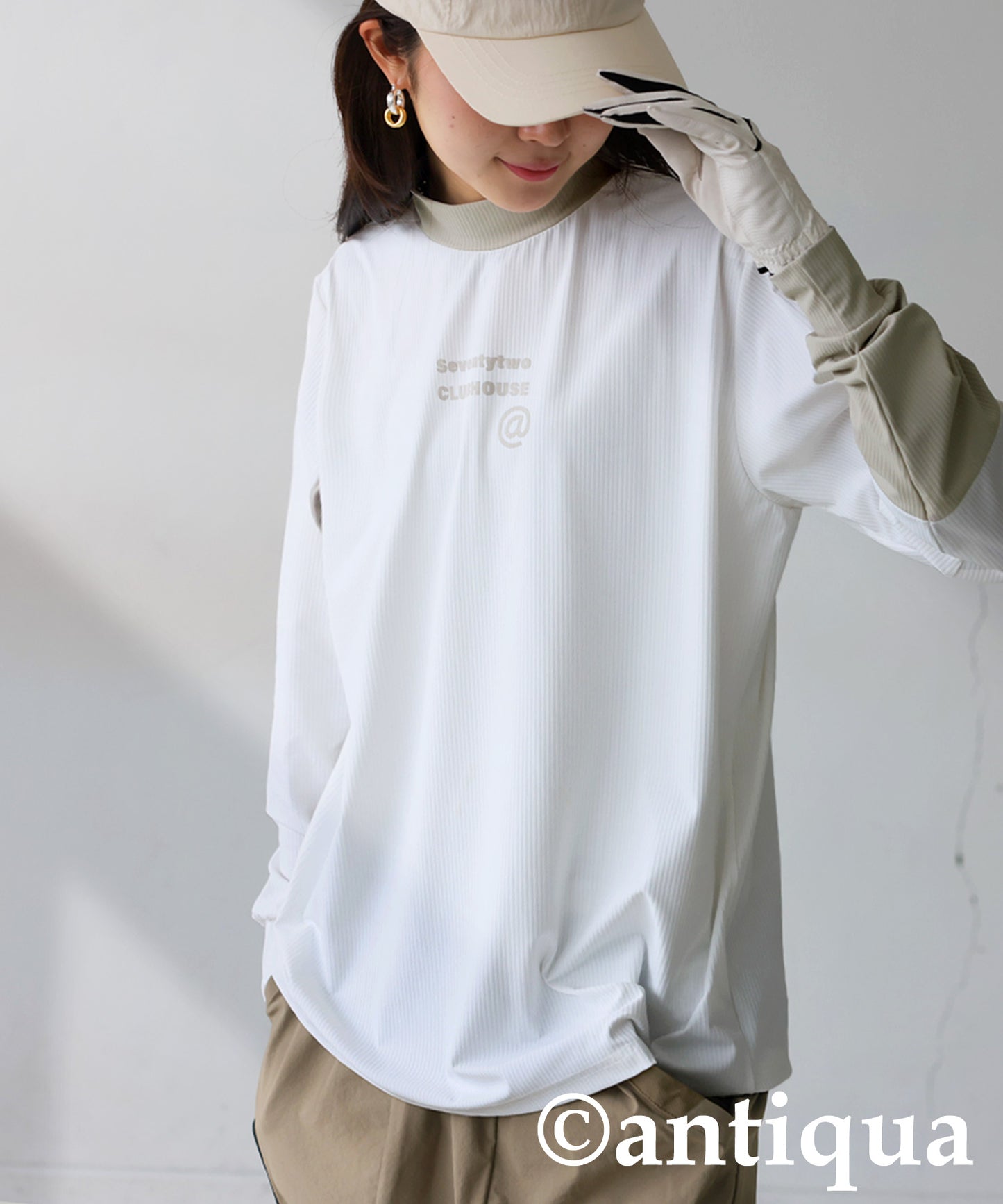 ANTIQUA GOLF×STCH Rib Color Scheme Tops Ladies