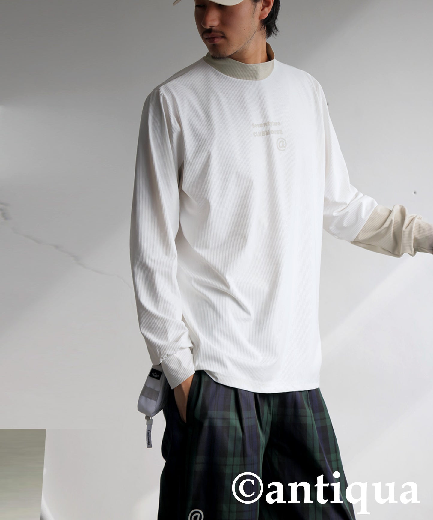 ANTIQUA GOLF×STCH Rib Color Scheme Tops Men’s