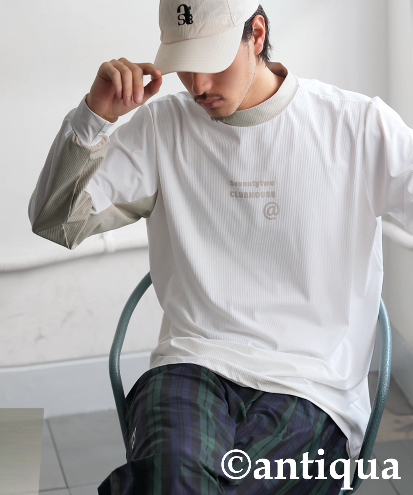 ANTIQUA GOLF×STCH Rib Color Scheme Tops Men’s