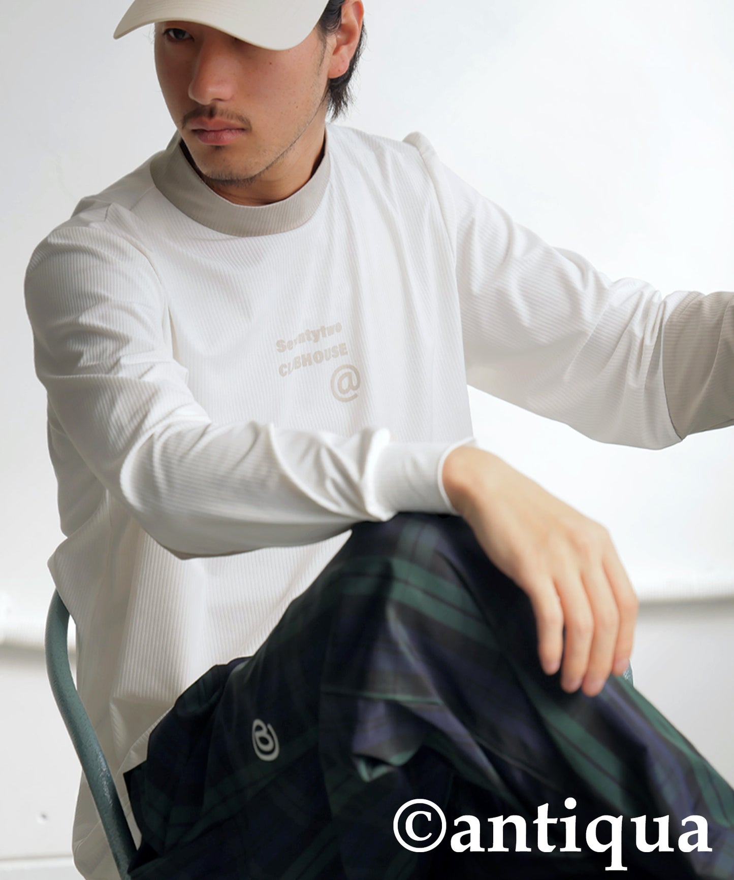 ANTIQUA GOLF×STCH Rib Color Scheme Tops Men’s